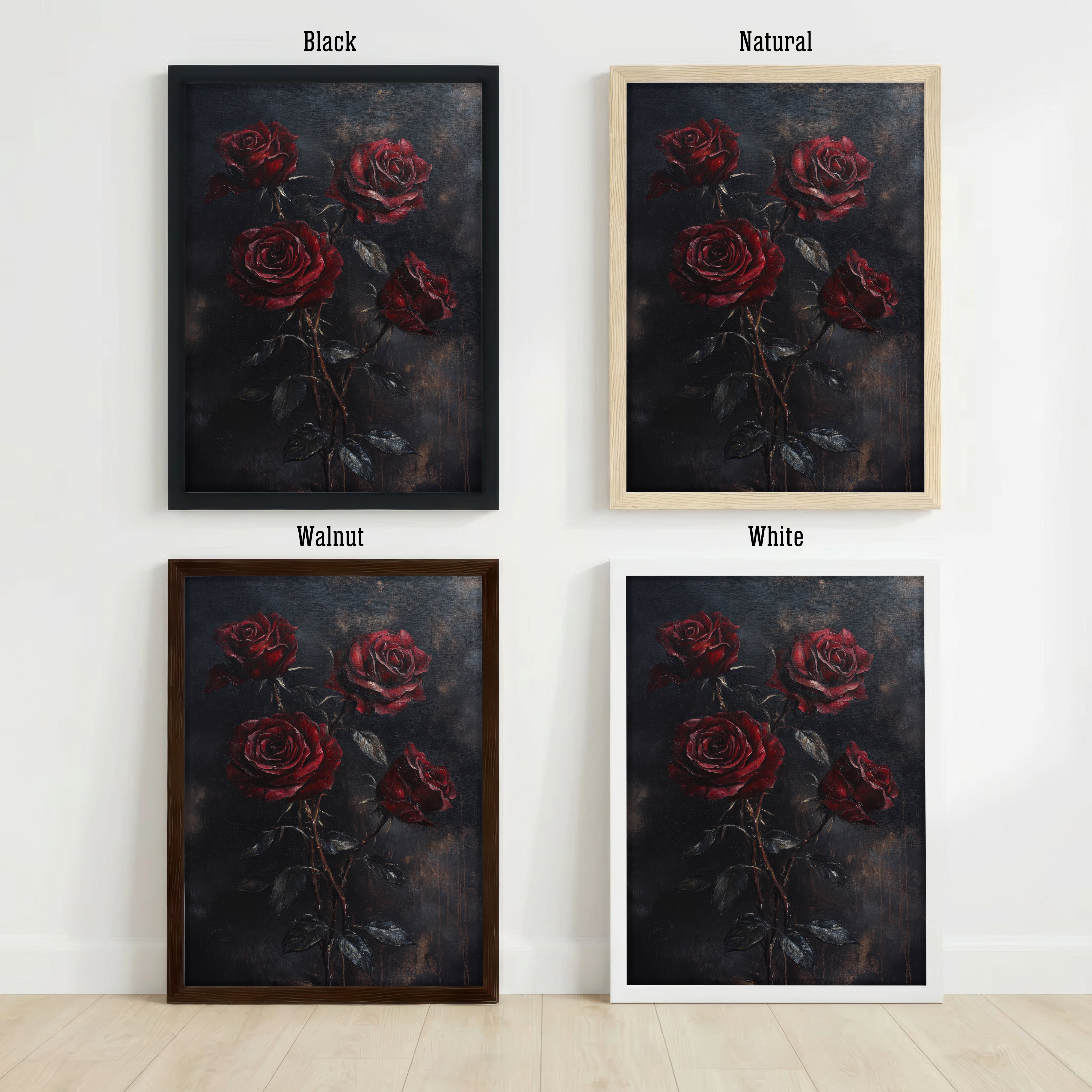 Dark Red Roses Art Print