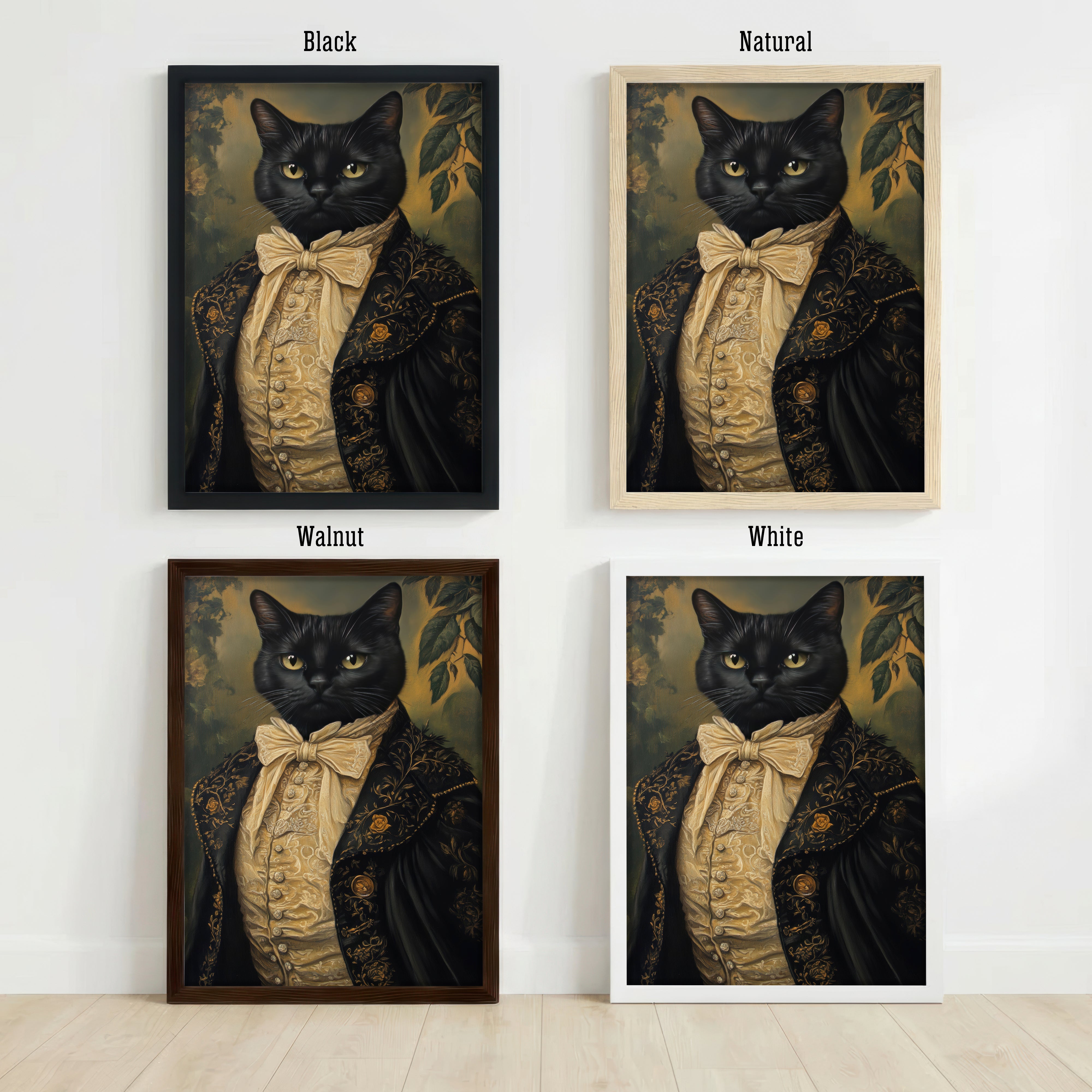 Victorian Black Cat Art Print