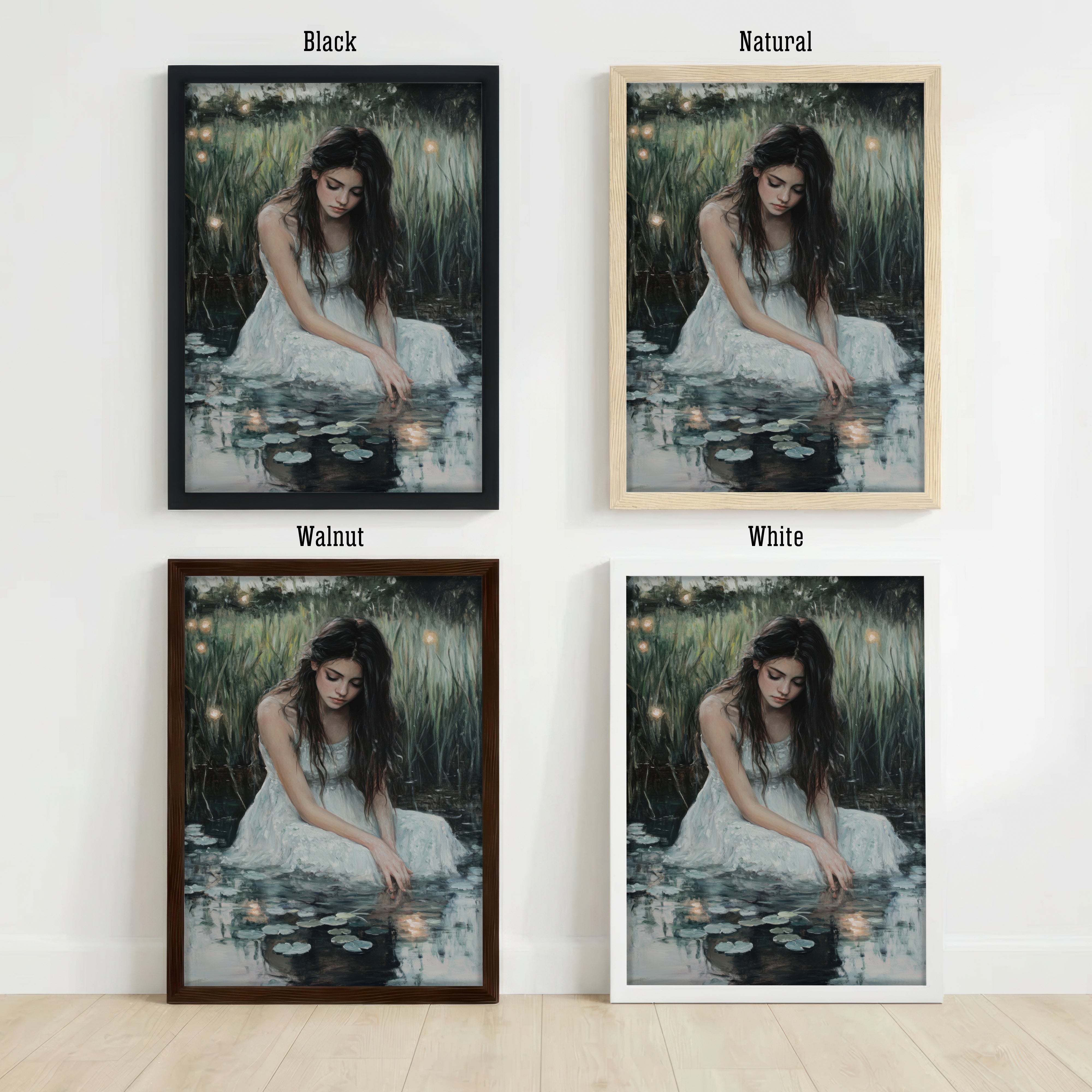 Woman in Water Romantic Art Print