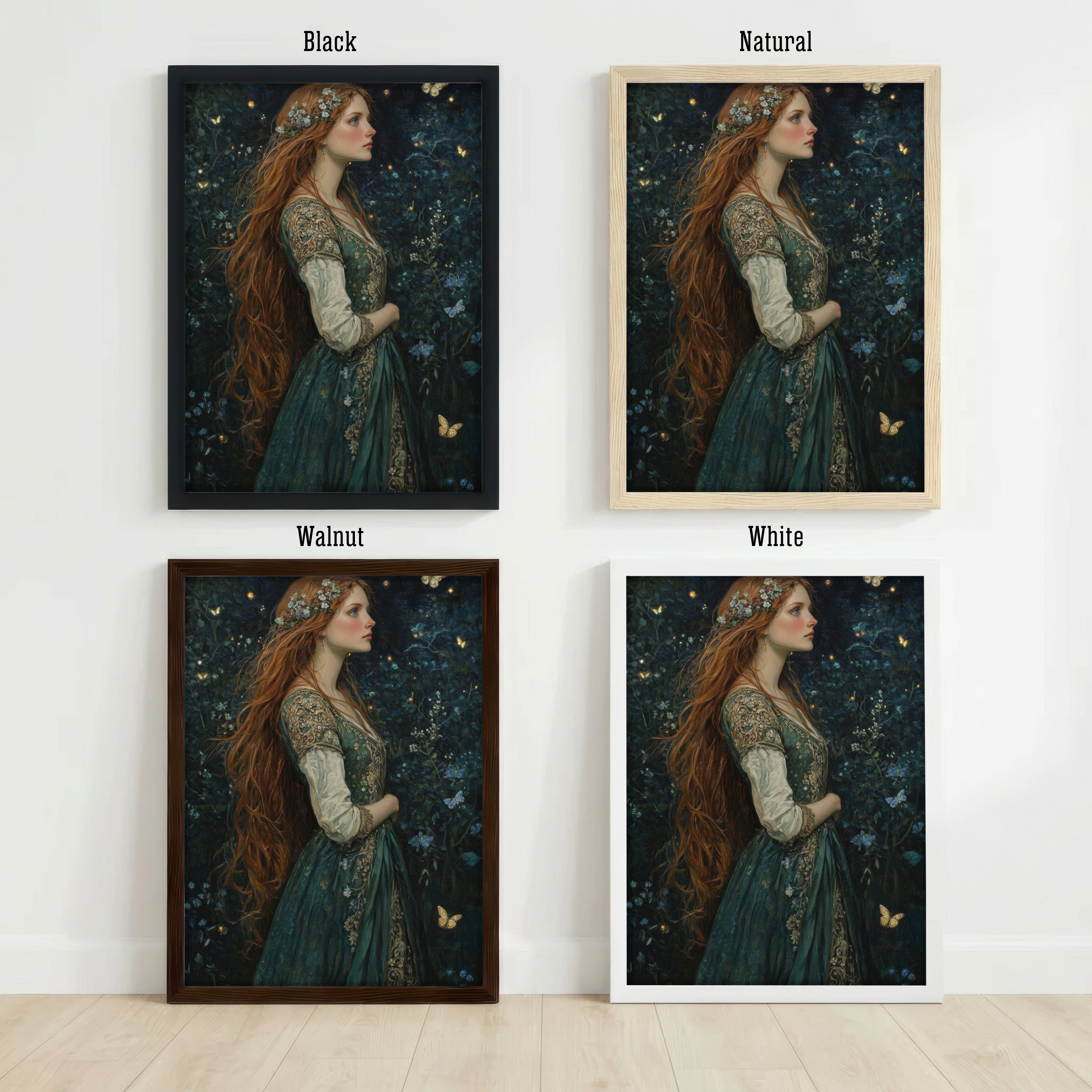 Pre-Raphaelite Enchanted Forest Woman Art Print