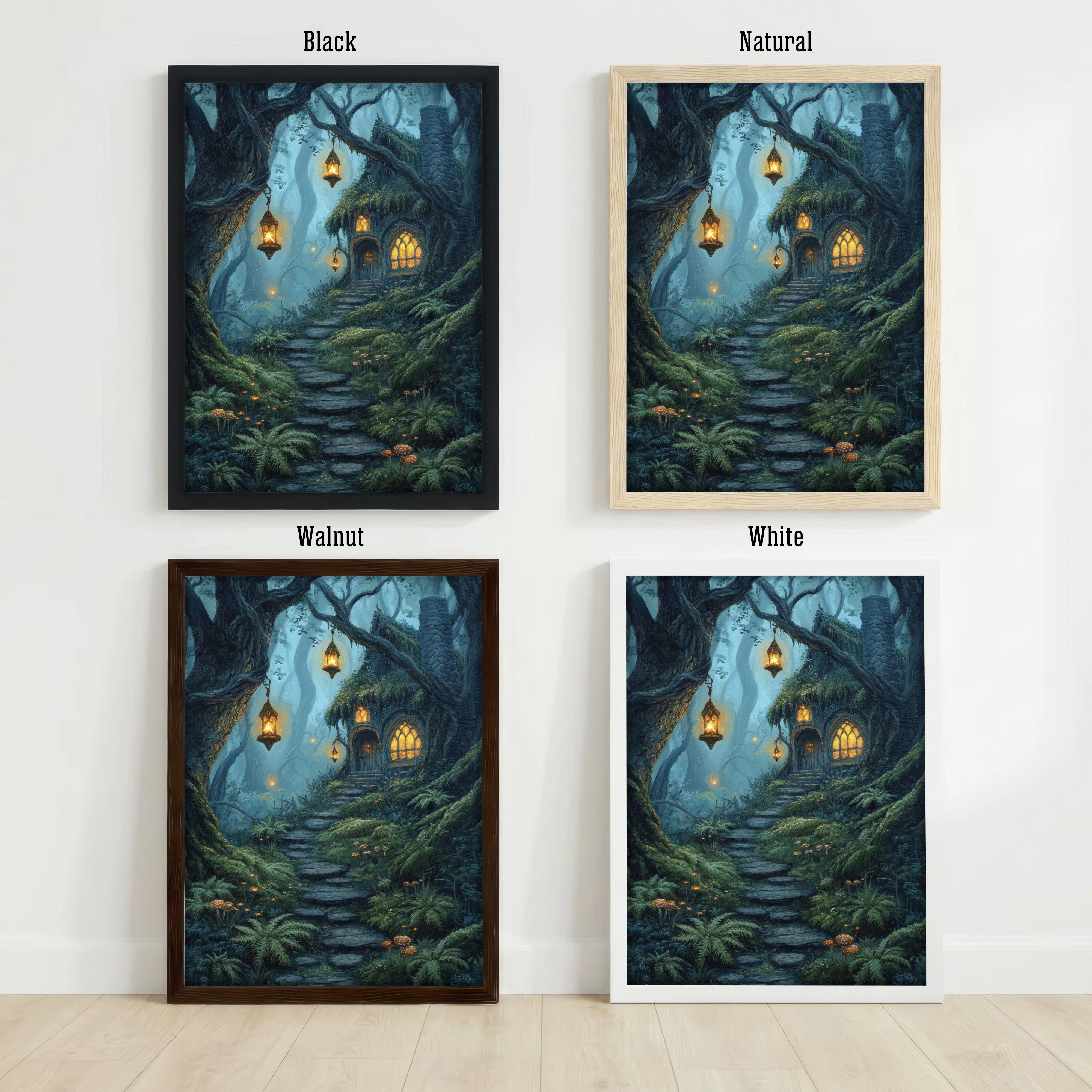 Enchanted Forest Cottage Art Print