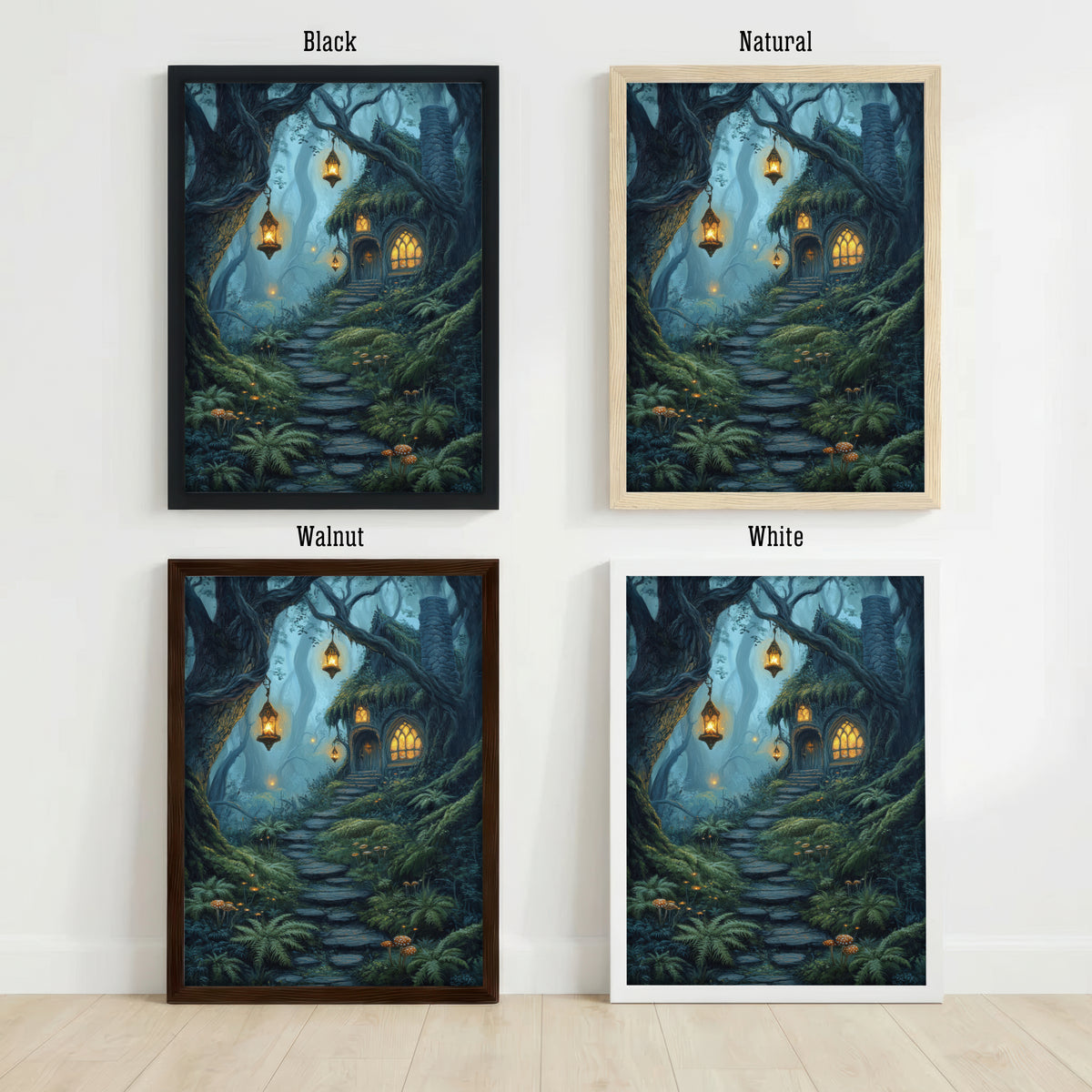 Enchanted Forest Cottage Art Print