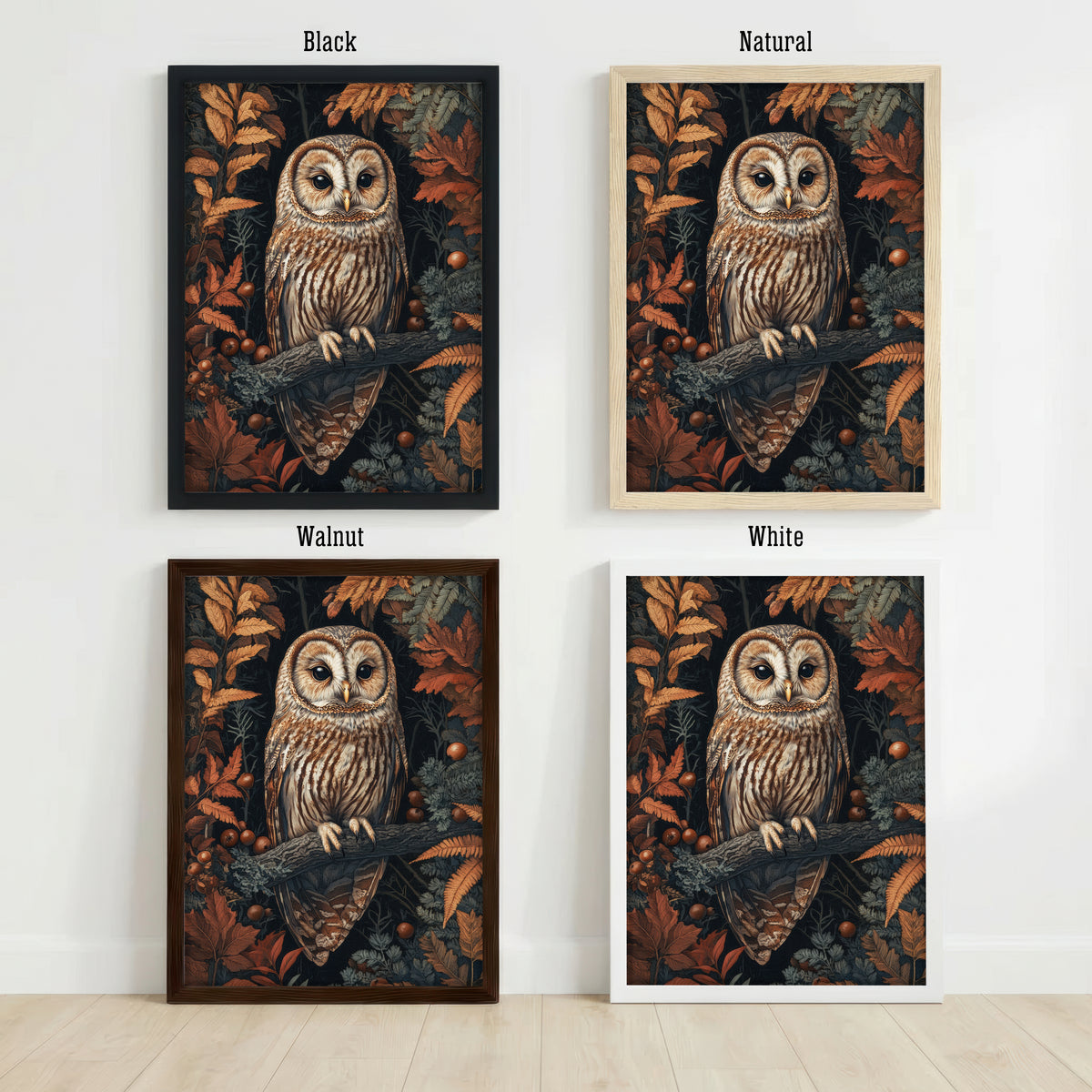 Autumn Woodland Owl Art Print