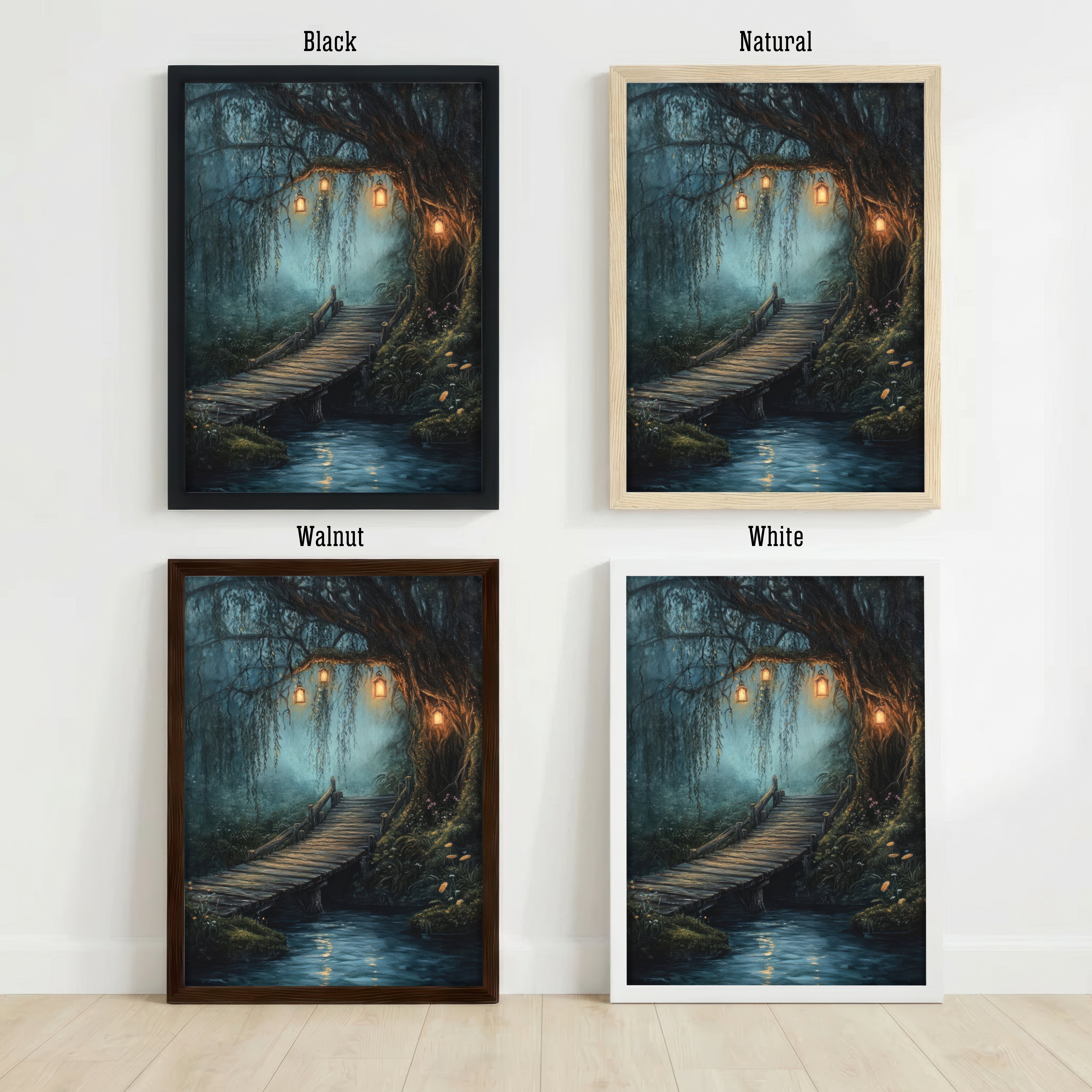 Enchanted Woodland Bridge Art Print