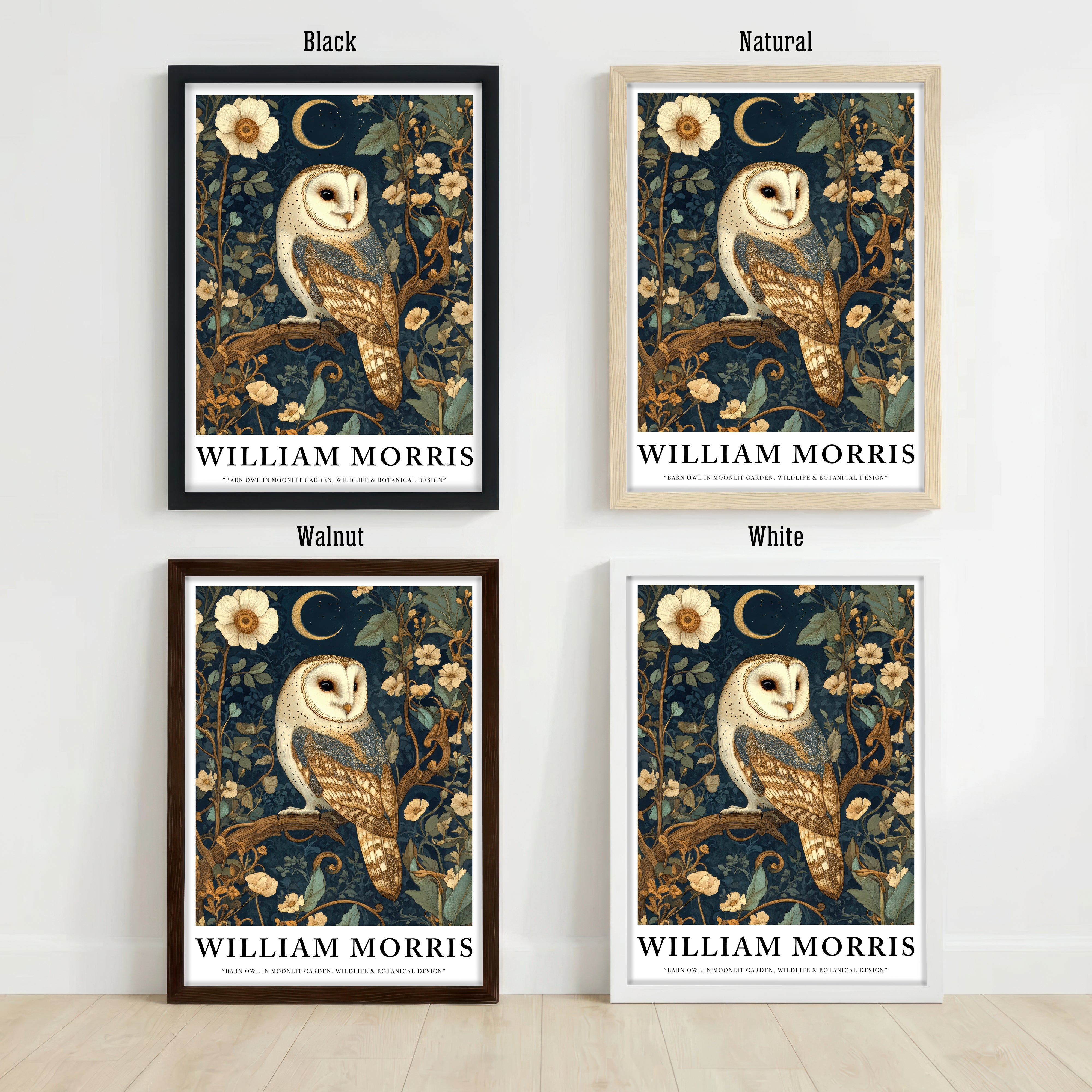 William Morris Inspired Barn Owl Art Print