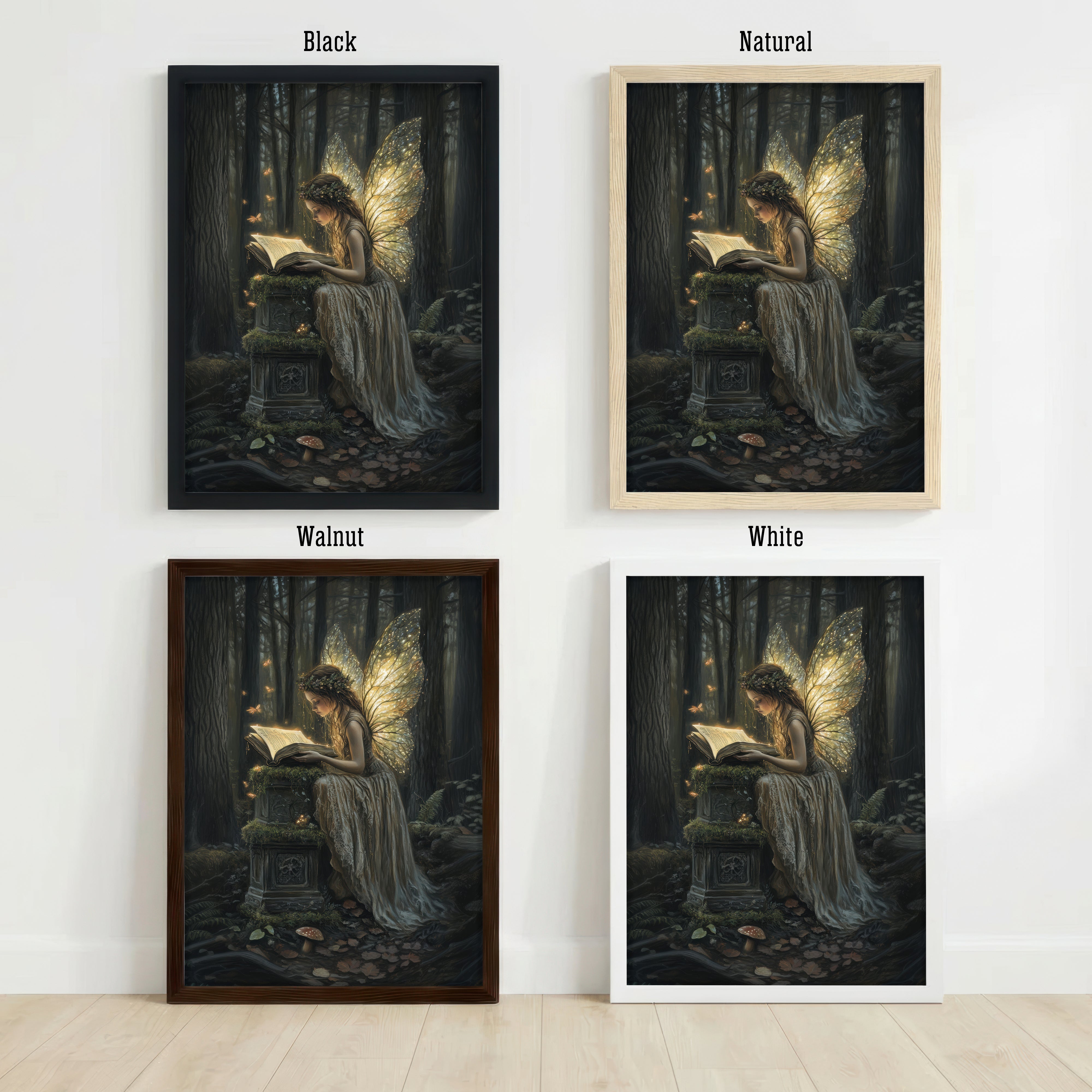 Forest Fairy Reading Art Print