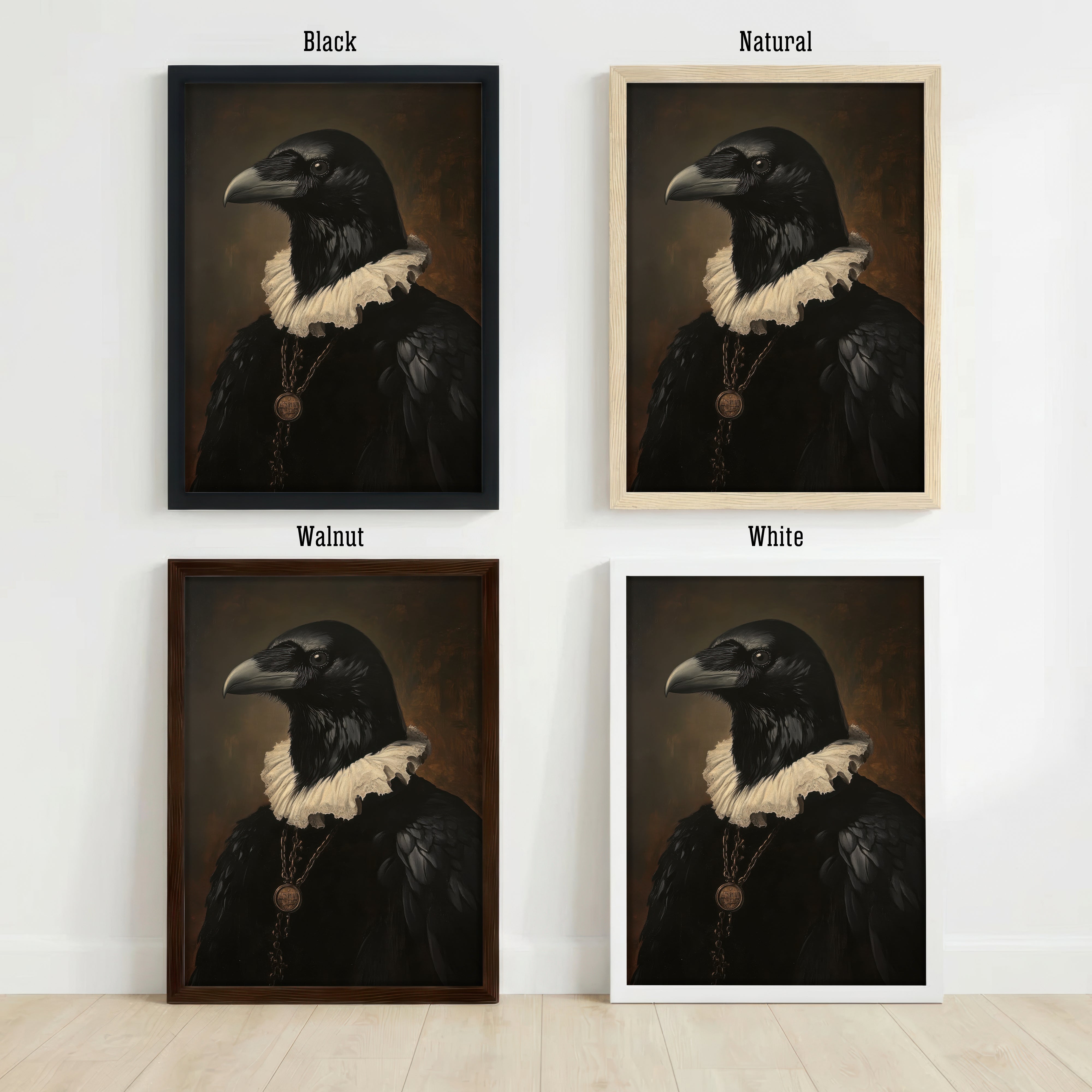 Gothic Raven Portrait Art Print