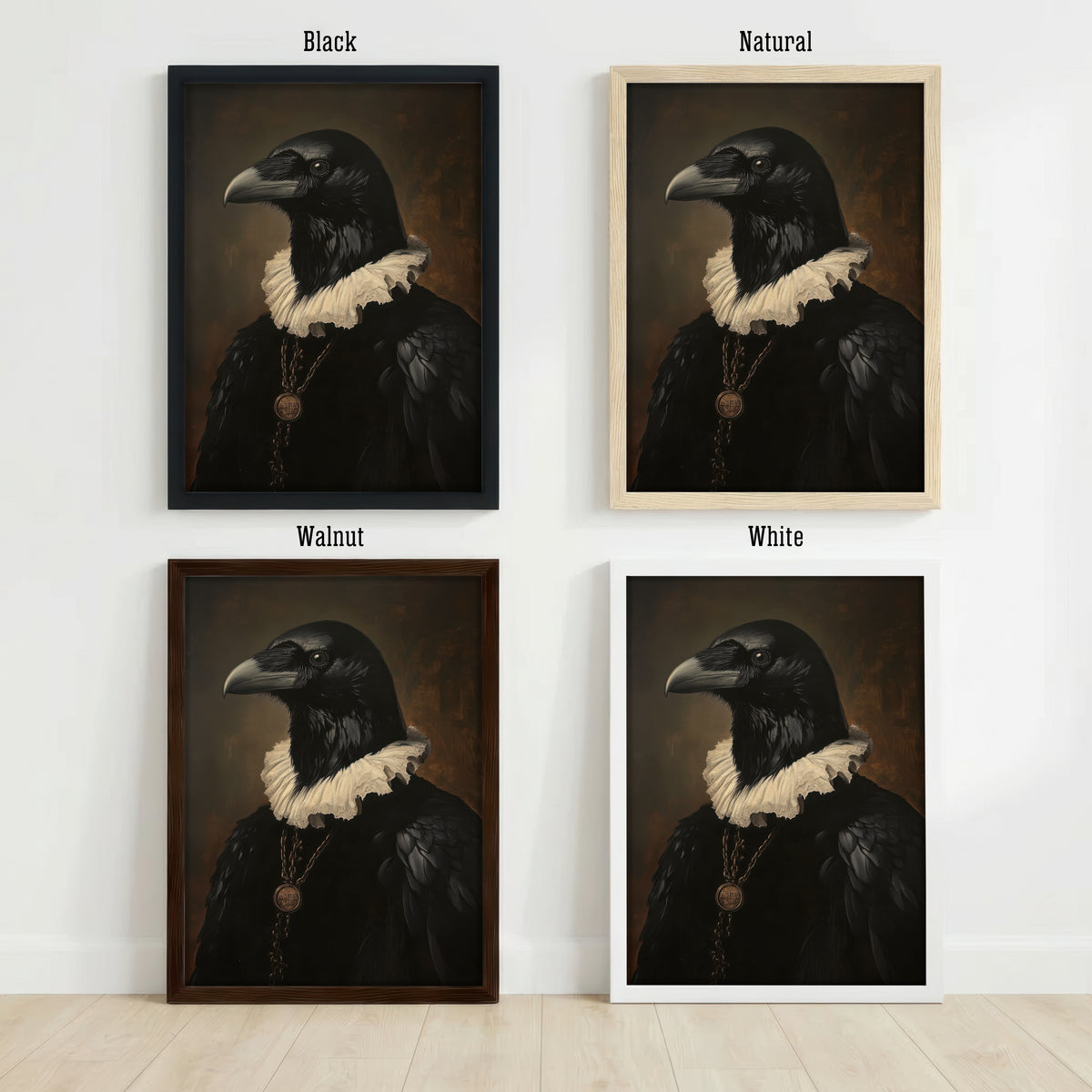 Gothic Raven Portrait Art Print