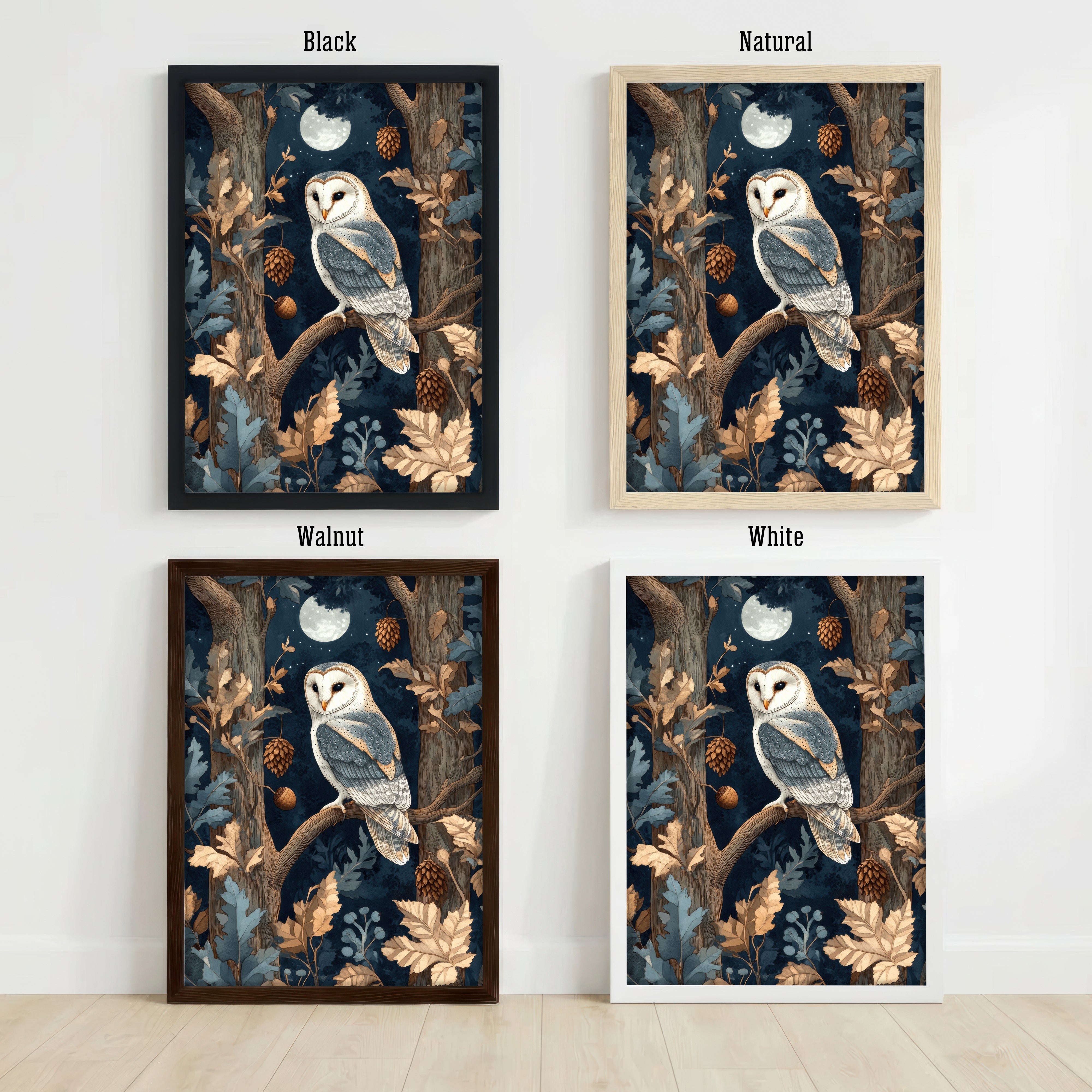 Moonlit Barn Owl Art Print