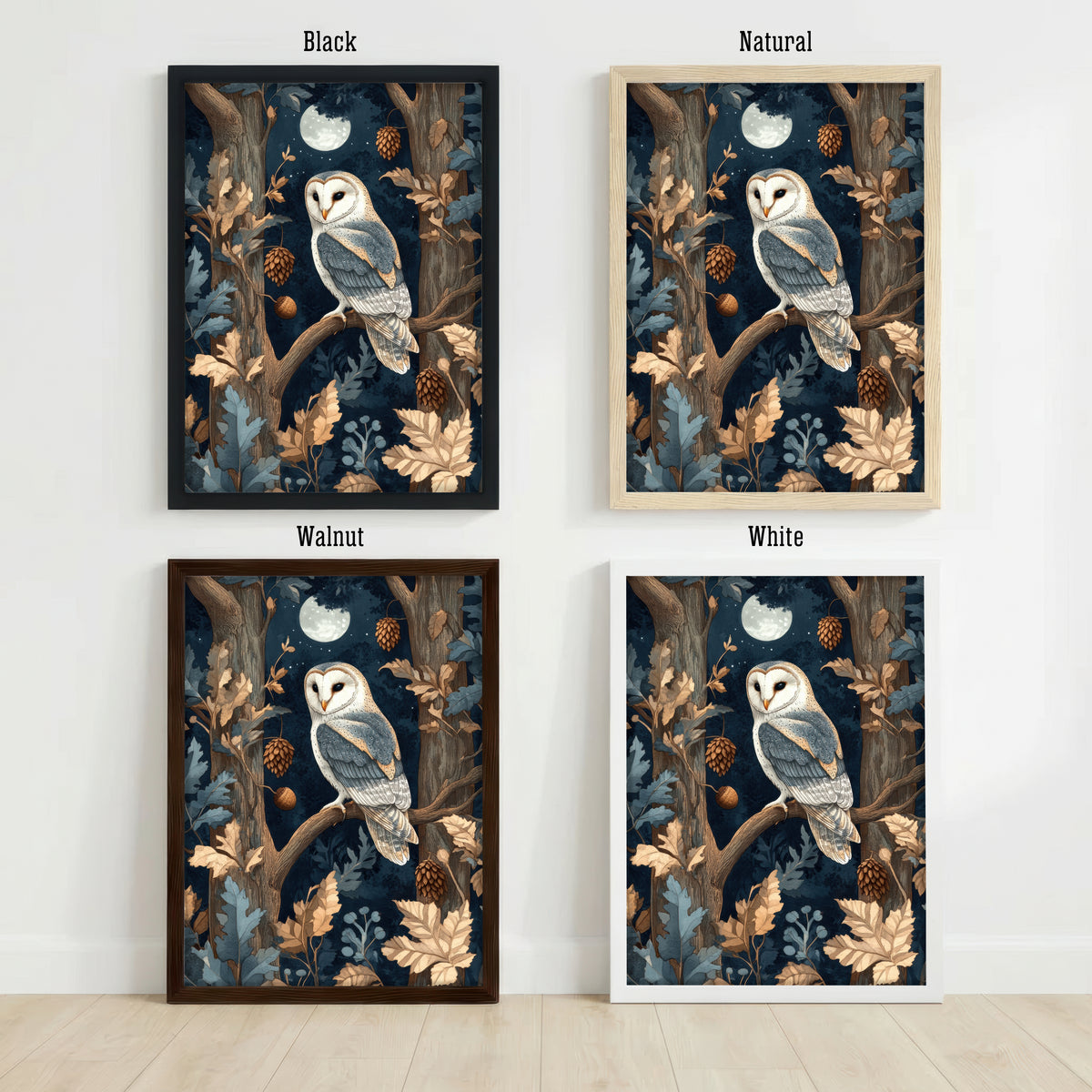 Moonlit Barn Owl Art Print