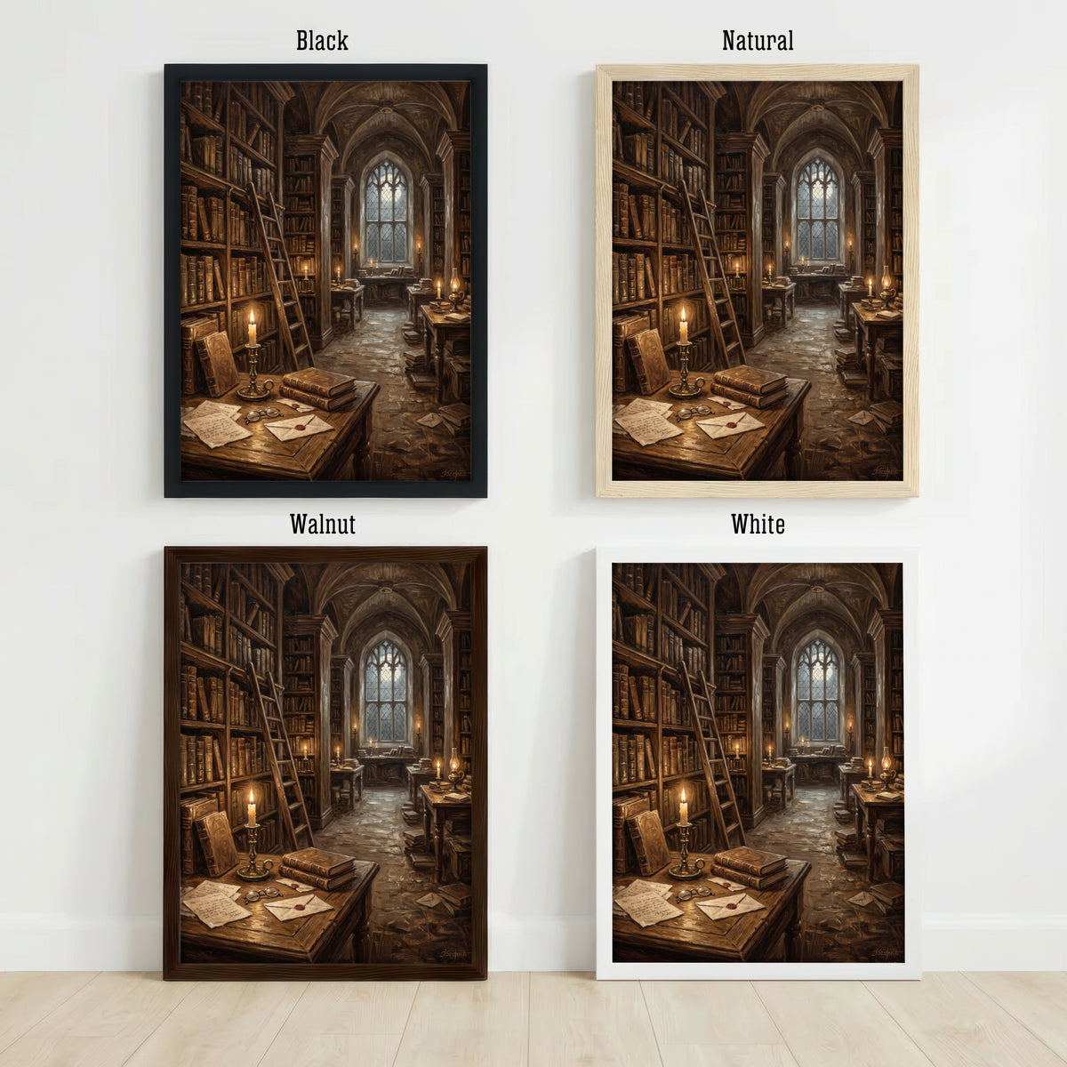Gothic Library Dark Academia Art Print