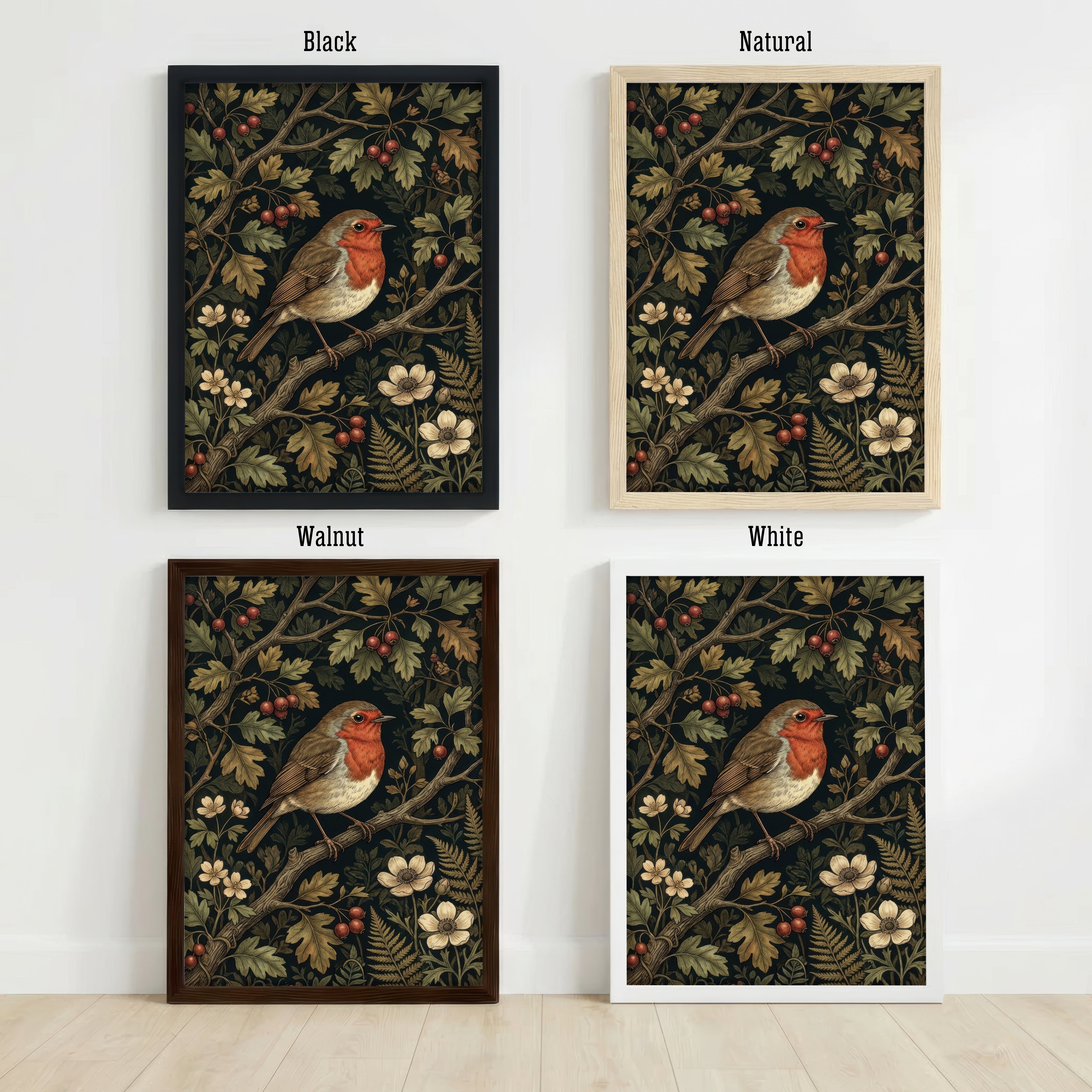 Robin Botanical Art Print