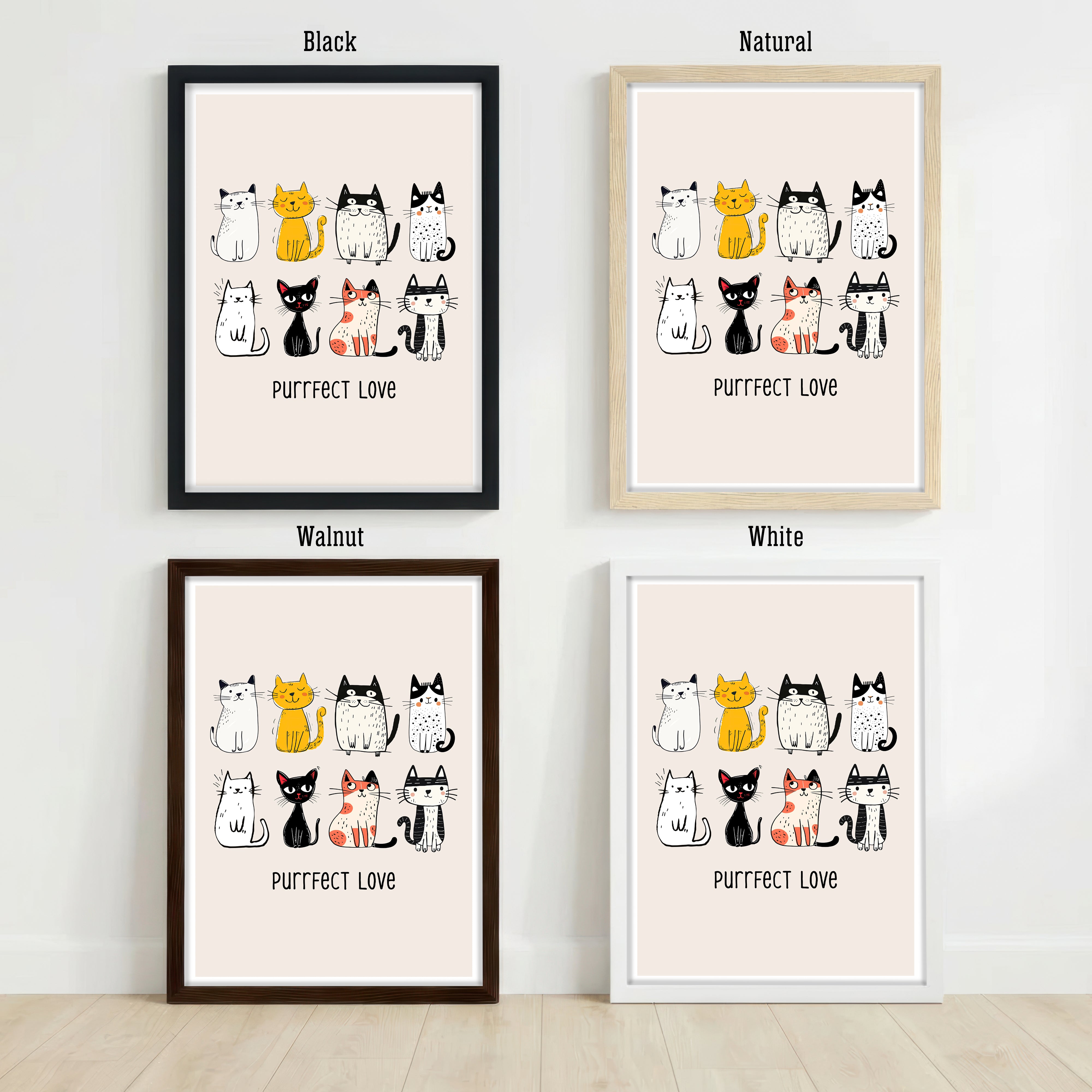 Purrfect Love Cat Art Print
