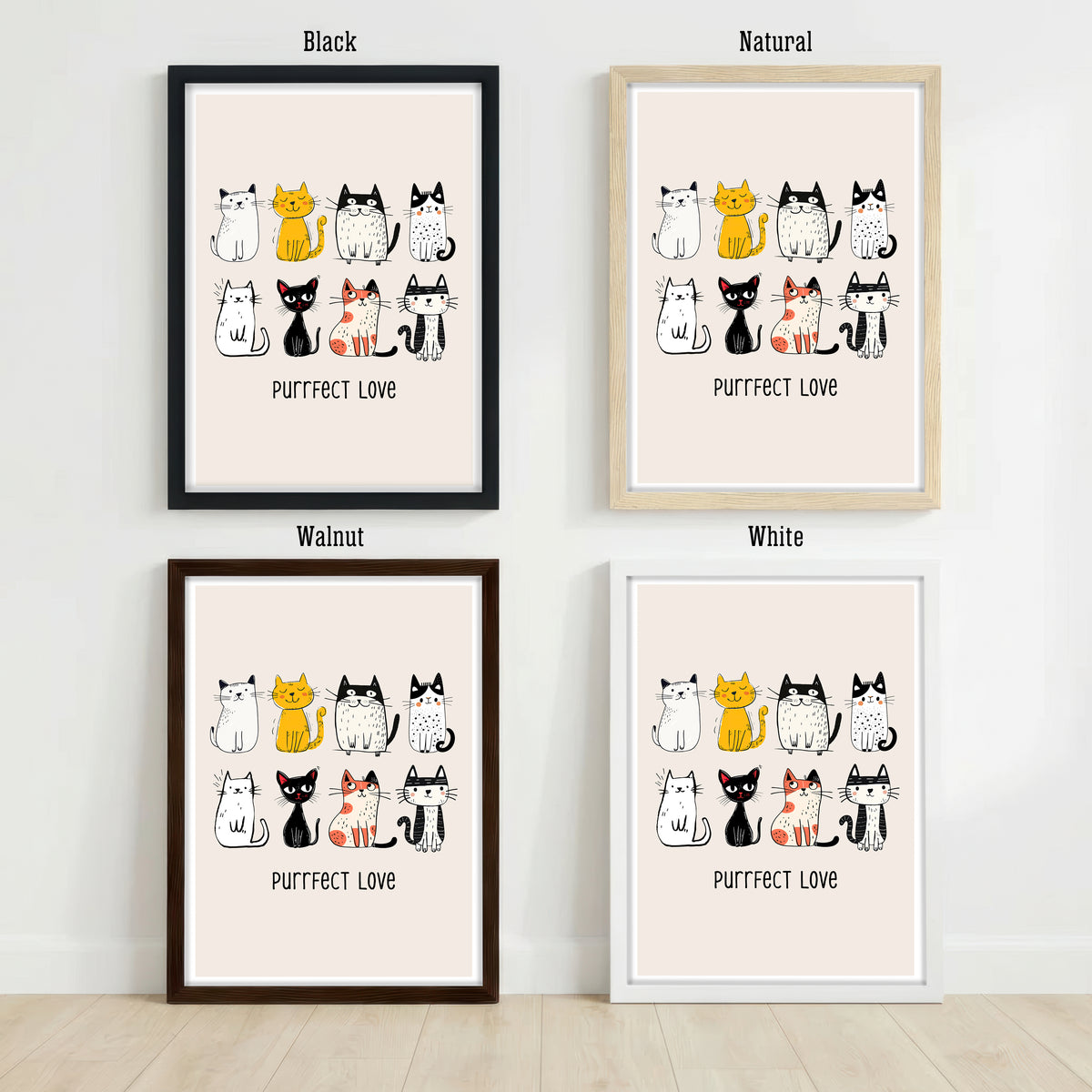 Purrfect Love Cat Art Print