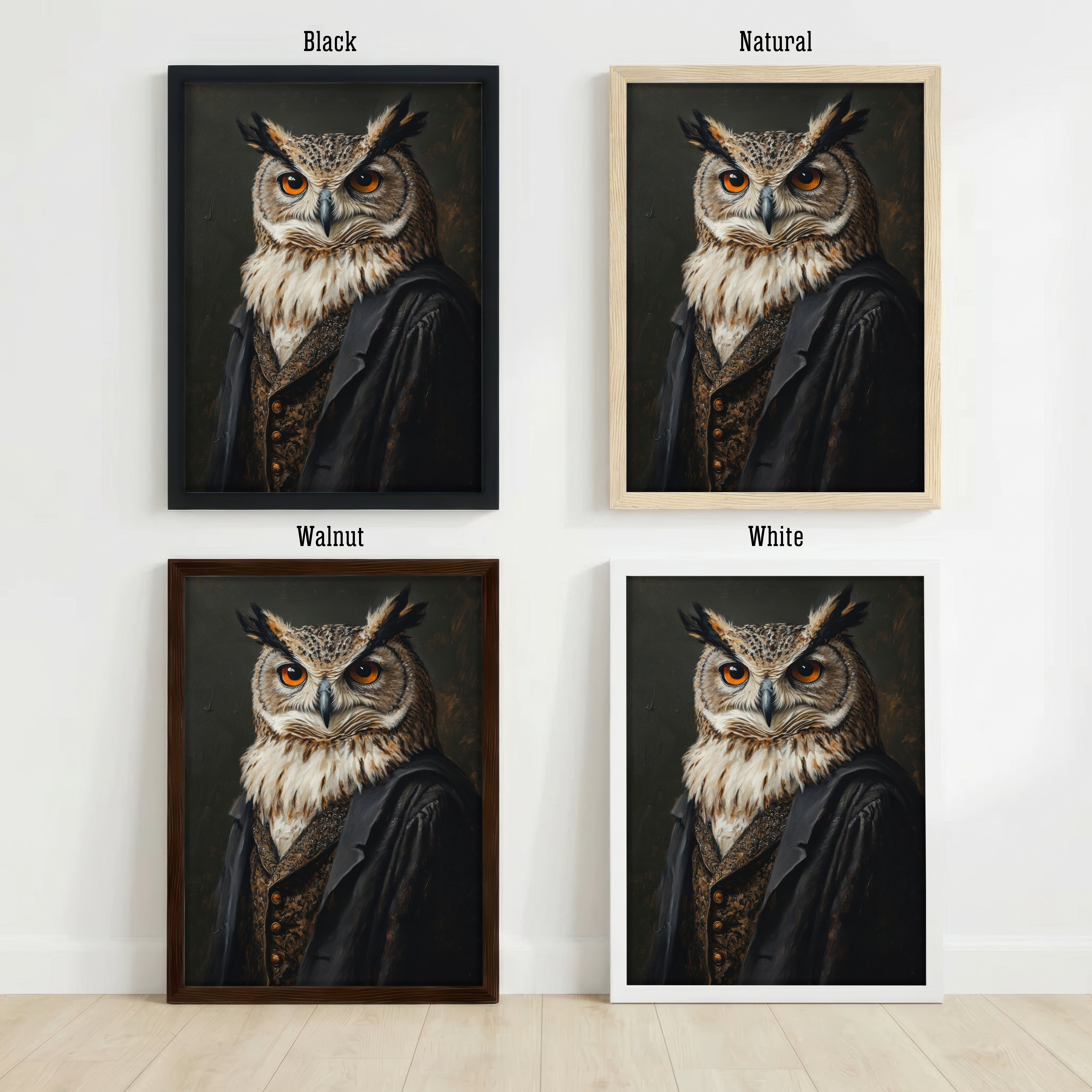 Owl Dark Academia Art Print