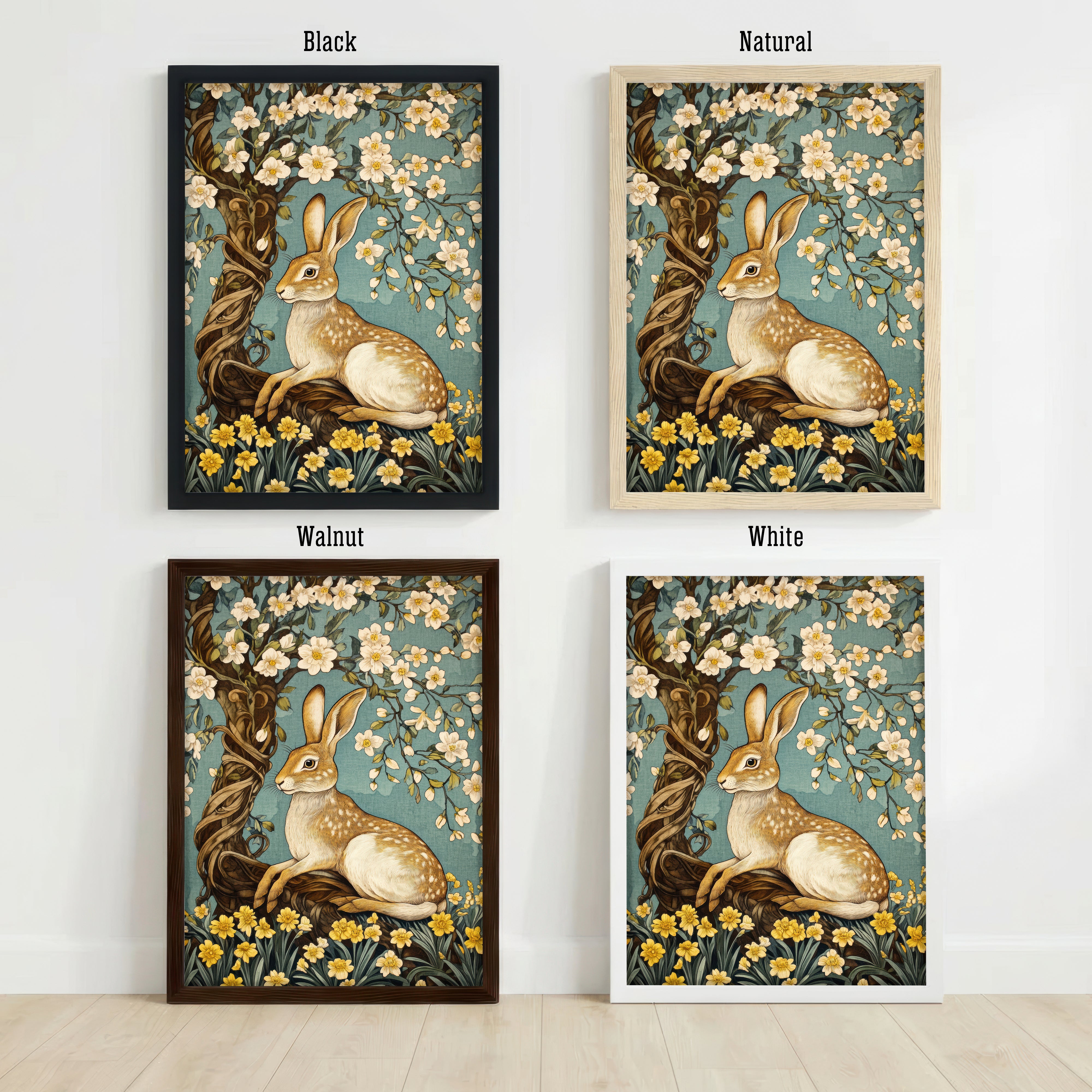 William Morris Inspired Rabbit Art Print