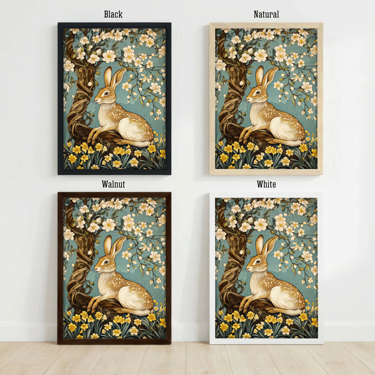 William Morris Inspired Rabbit Art Print