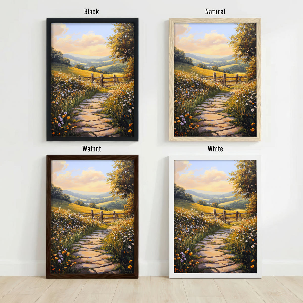 Wildflower Country Path Art Print