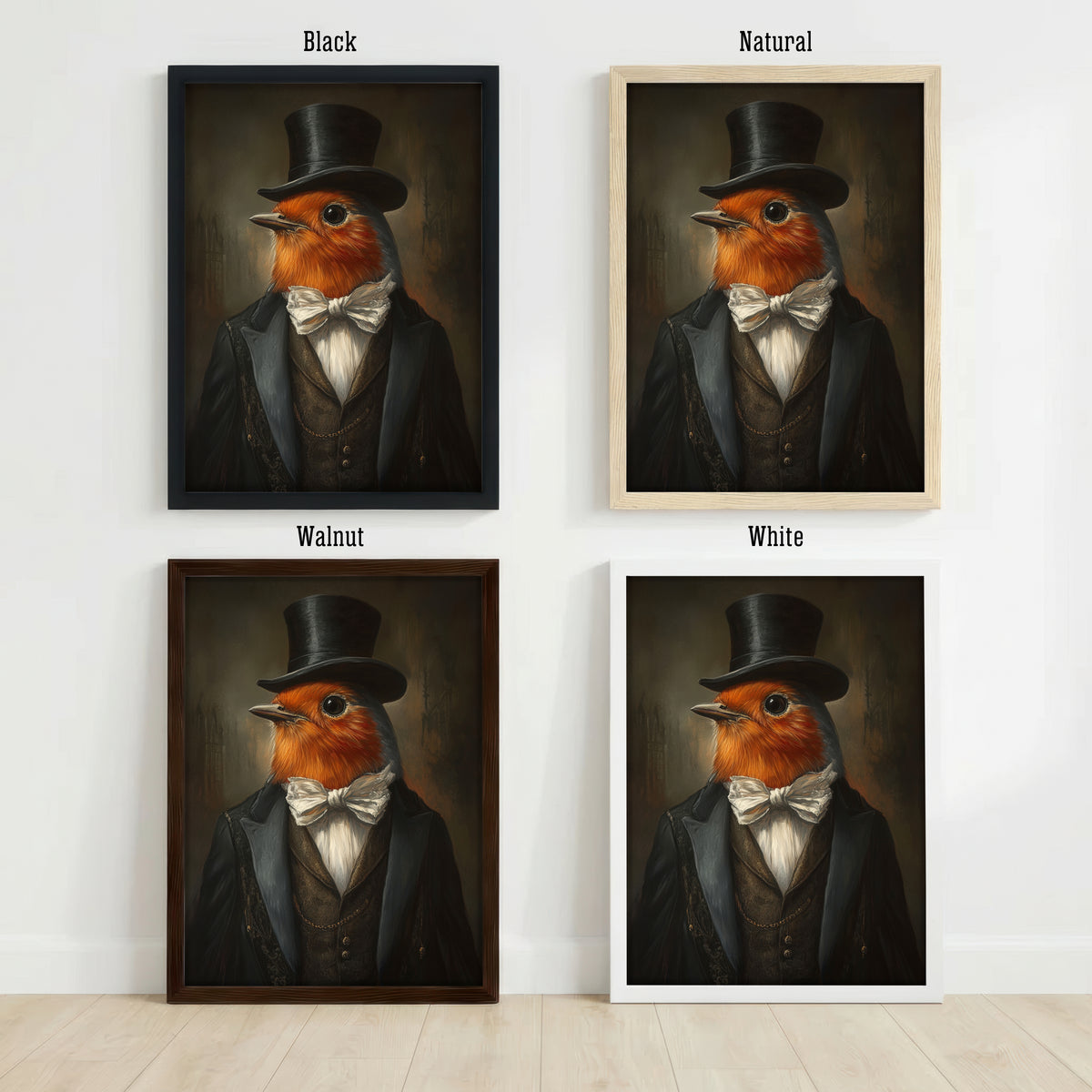 Robin in Top Hat Art Print