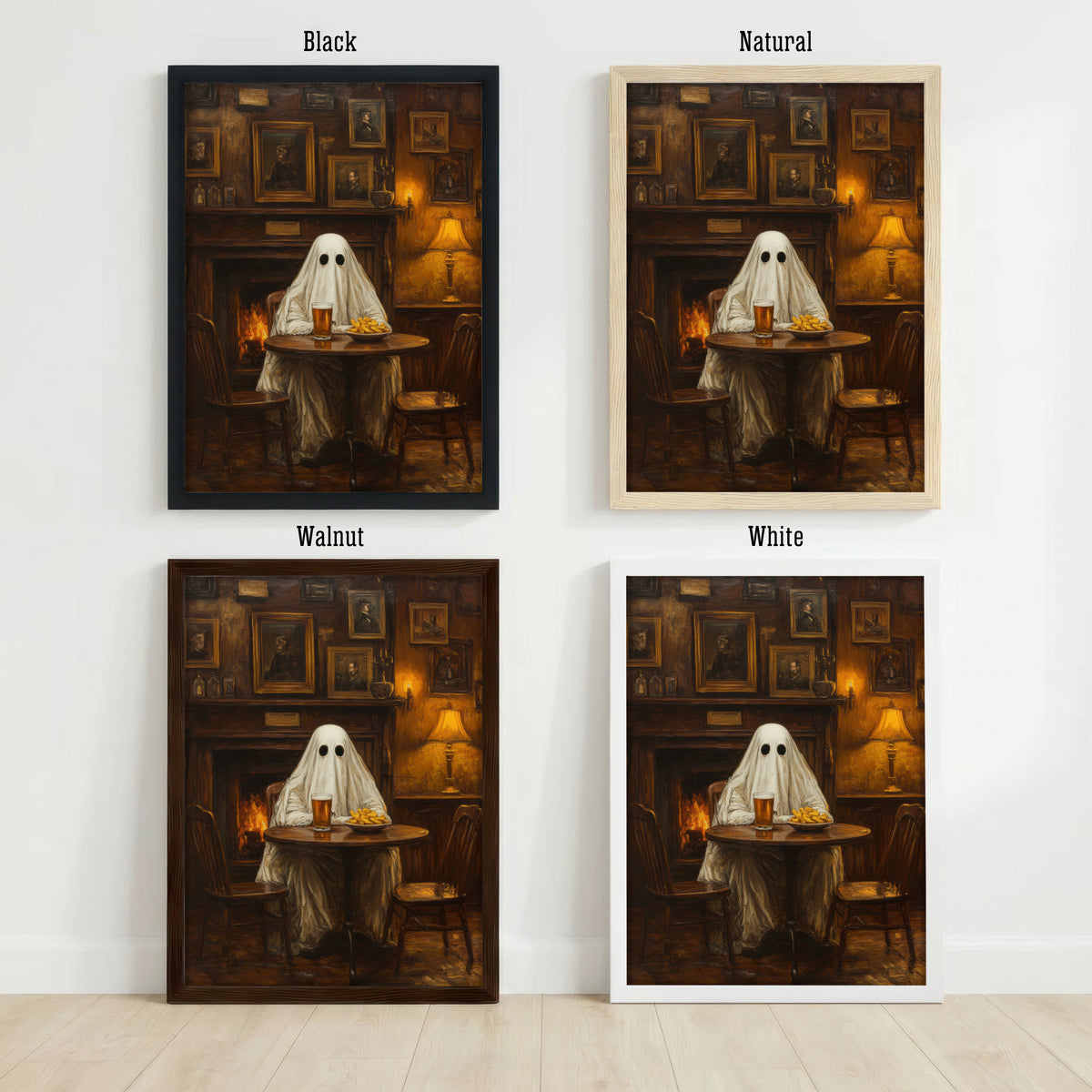 Ghost Drinking Beer Art Print