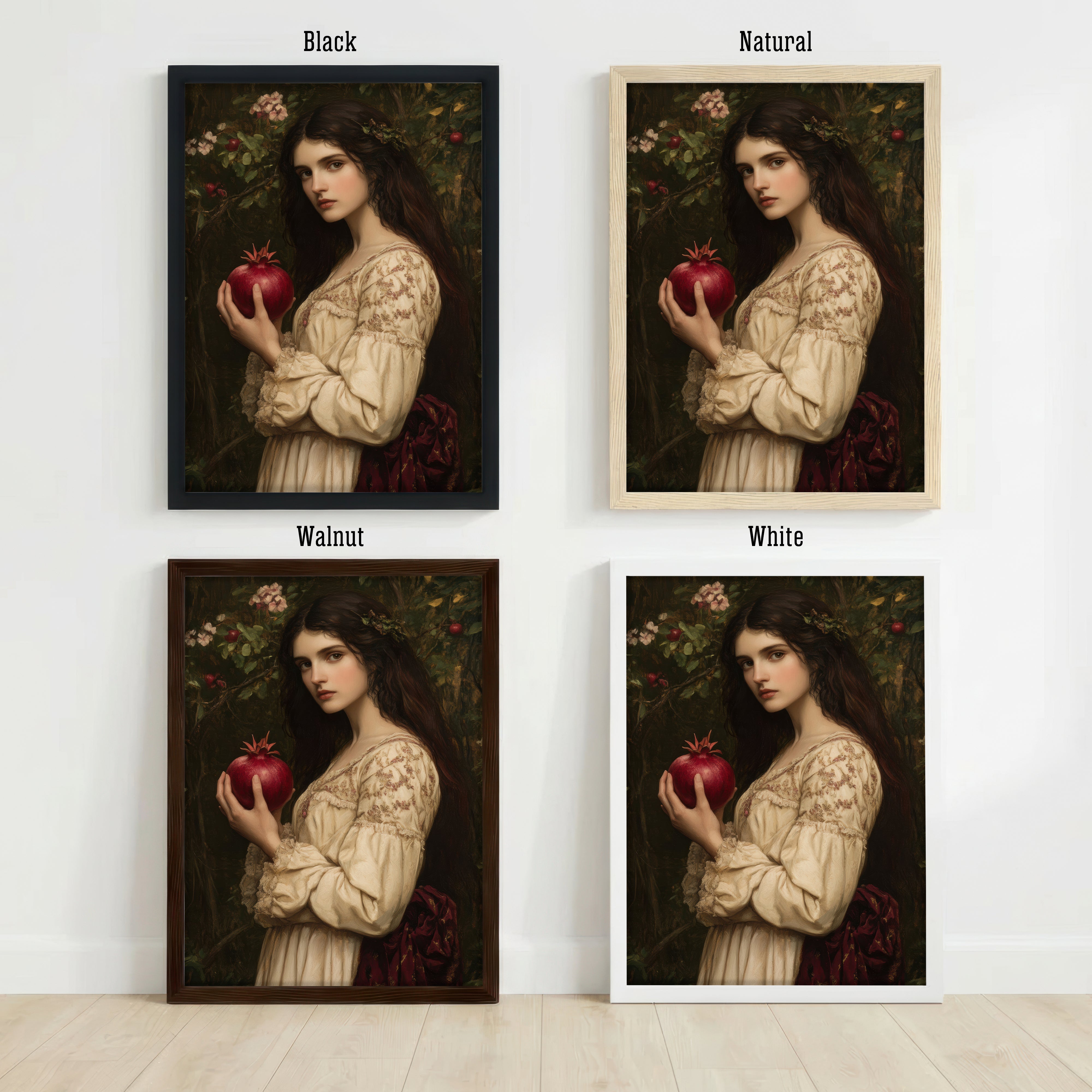 Pre-Raphaelite Woman with Pomegranate Art Print