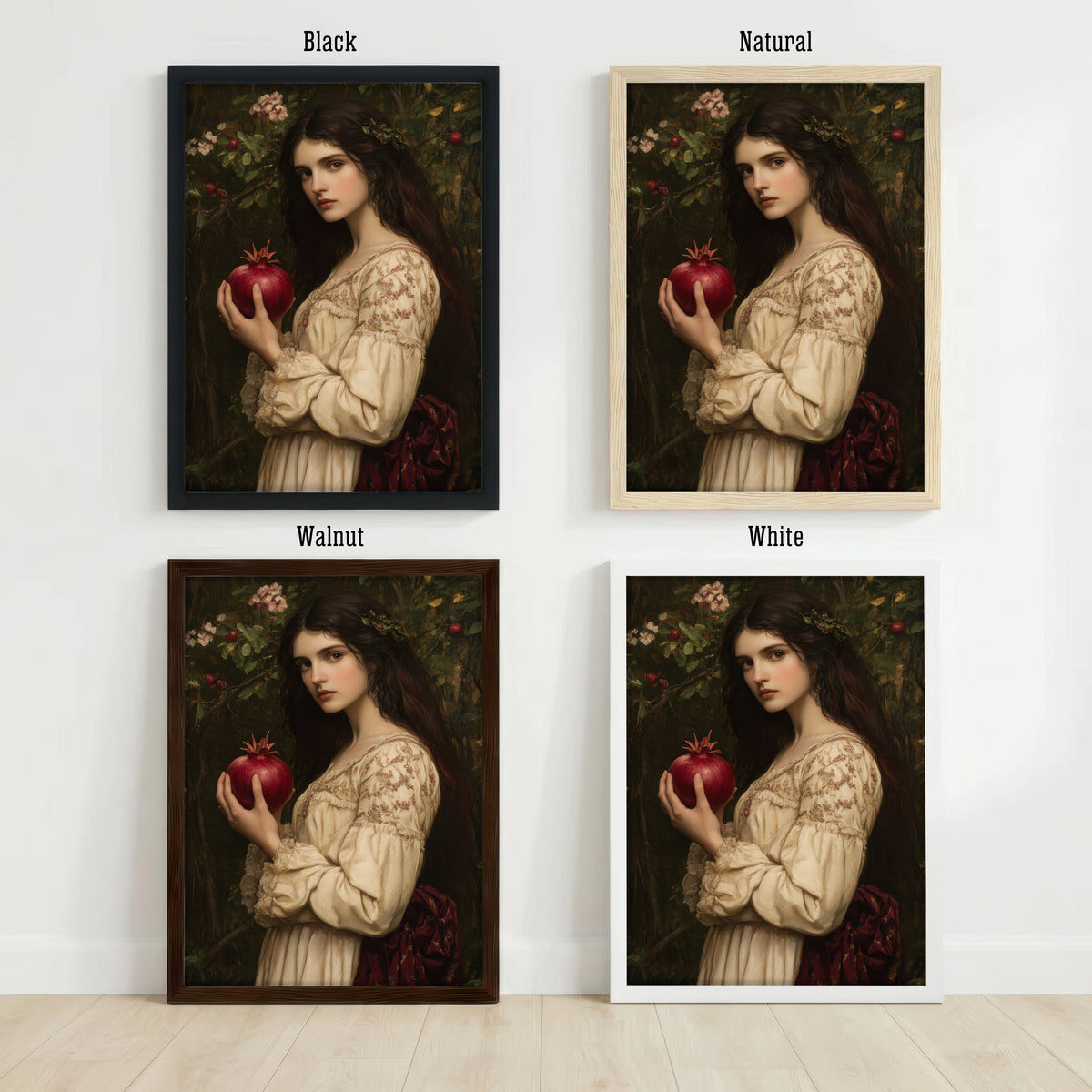 Pre-Raphaelite Woman with Pomegranate Art Print