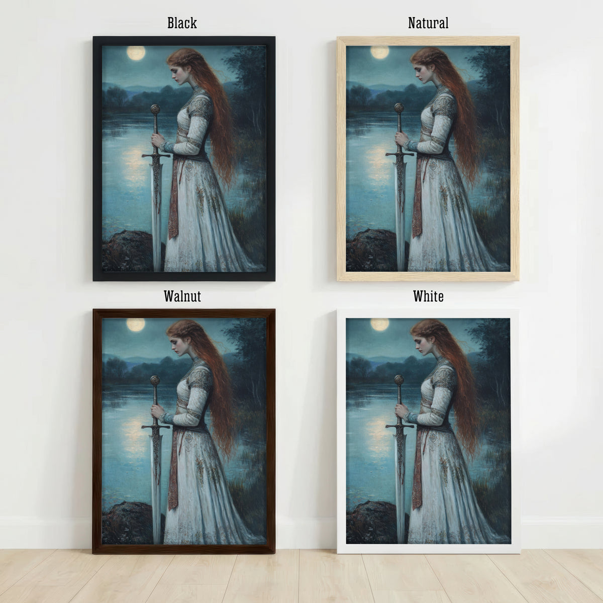 Moonlit Woman Knight Art Print