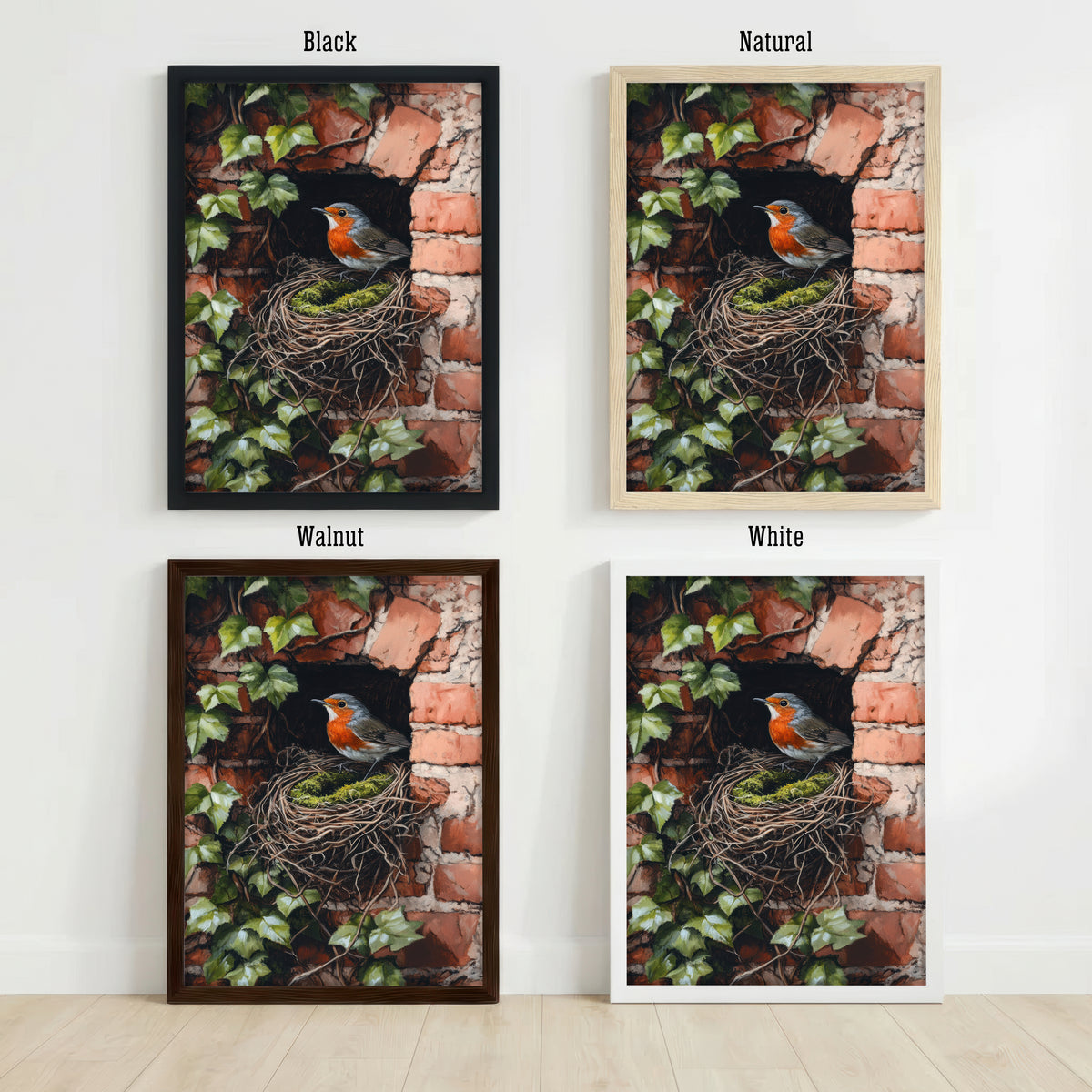 Robin Nest Botanical Art Print