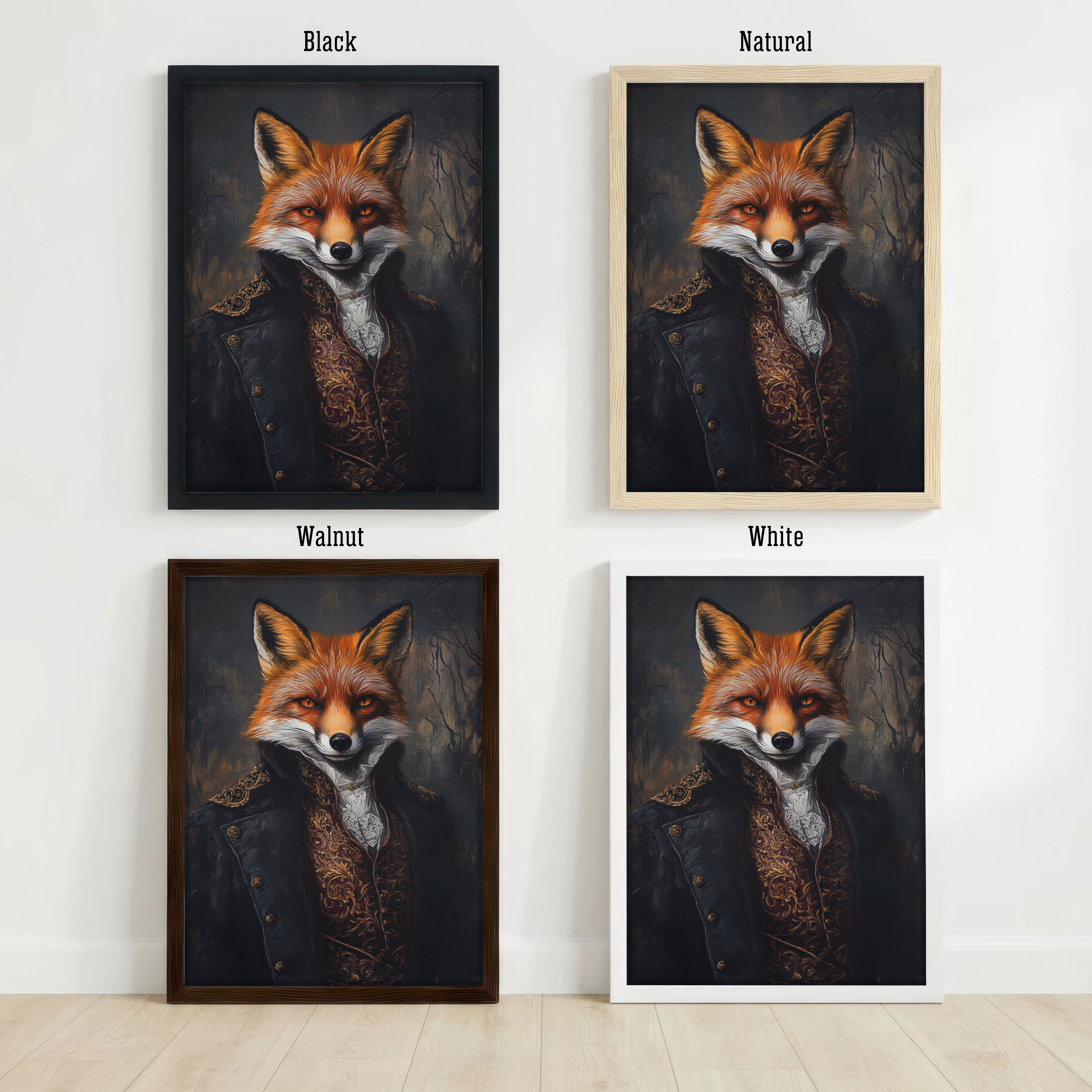 Dapper Fox Dark Academia Art Print