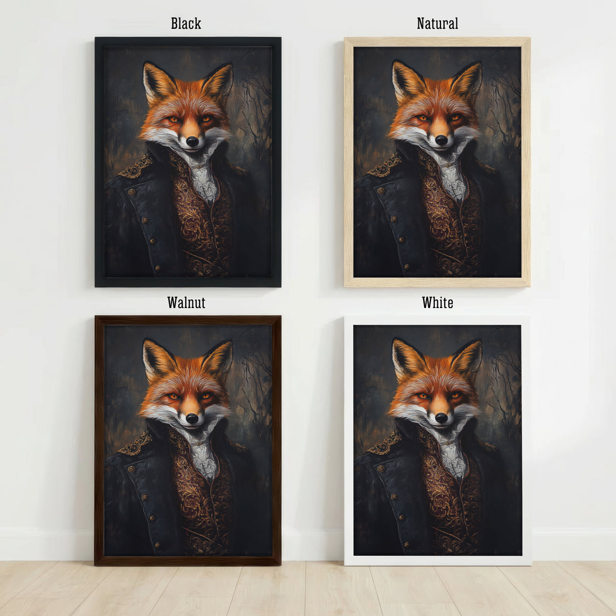 Dapper Fox Dark Academia Art Print