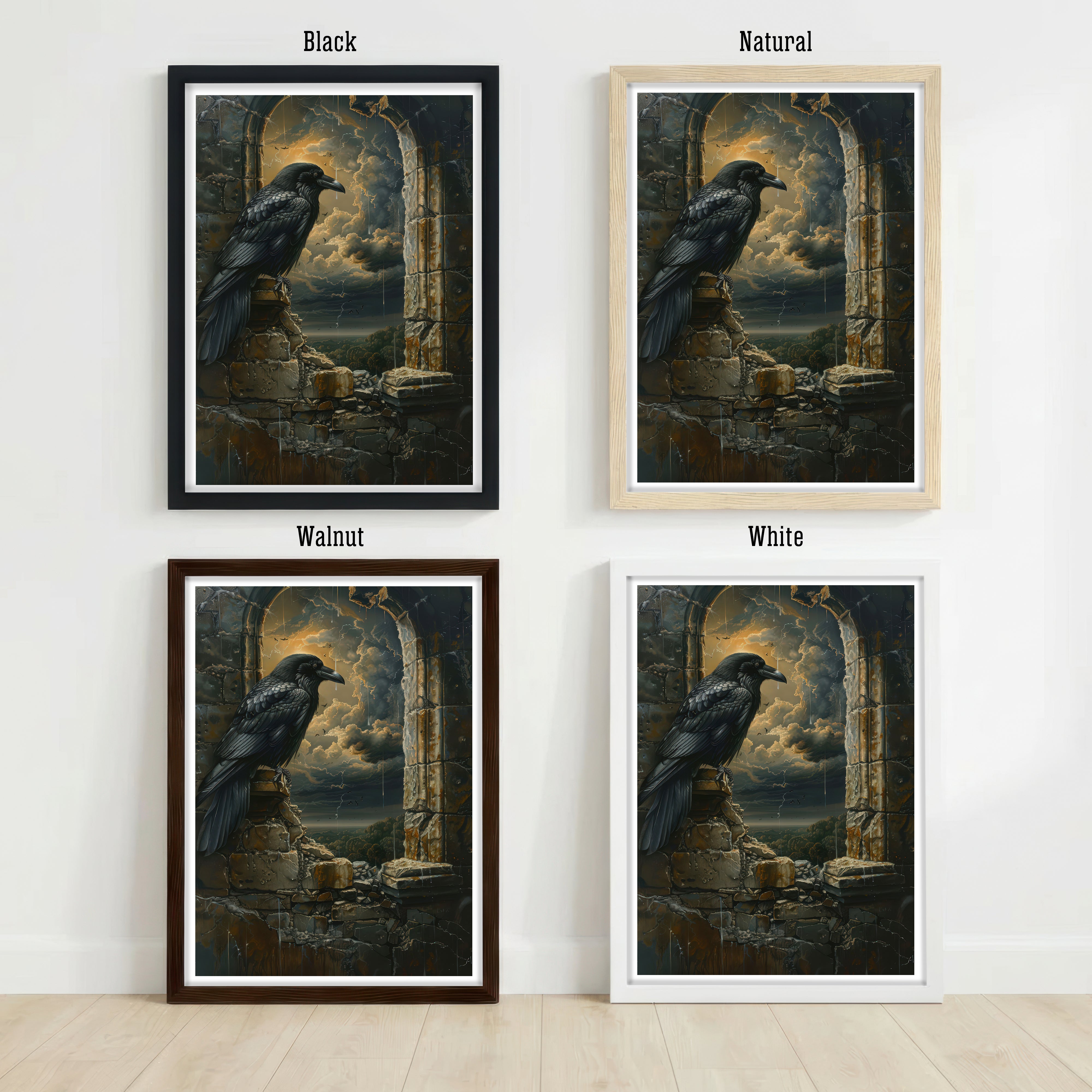 Gothic Raven Ruins Art Print