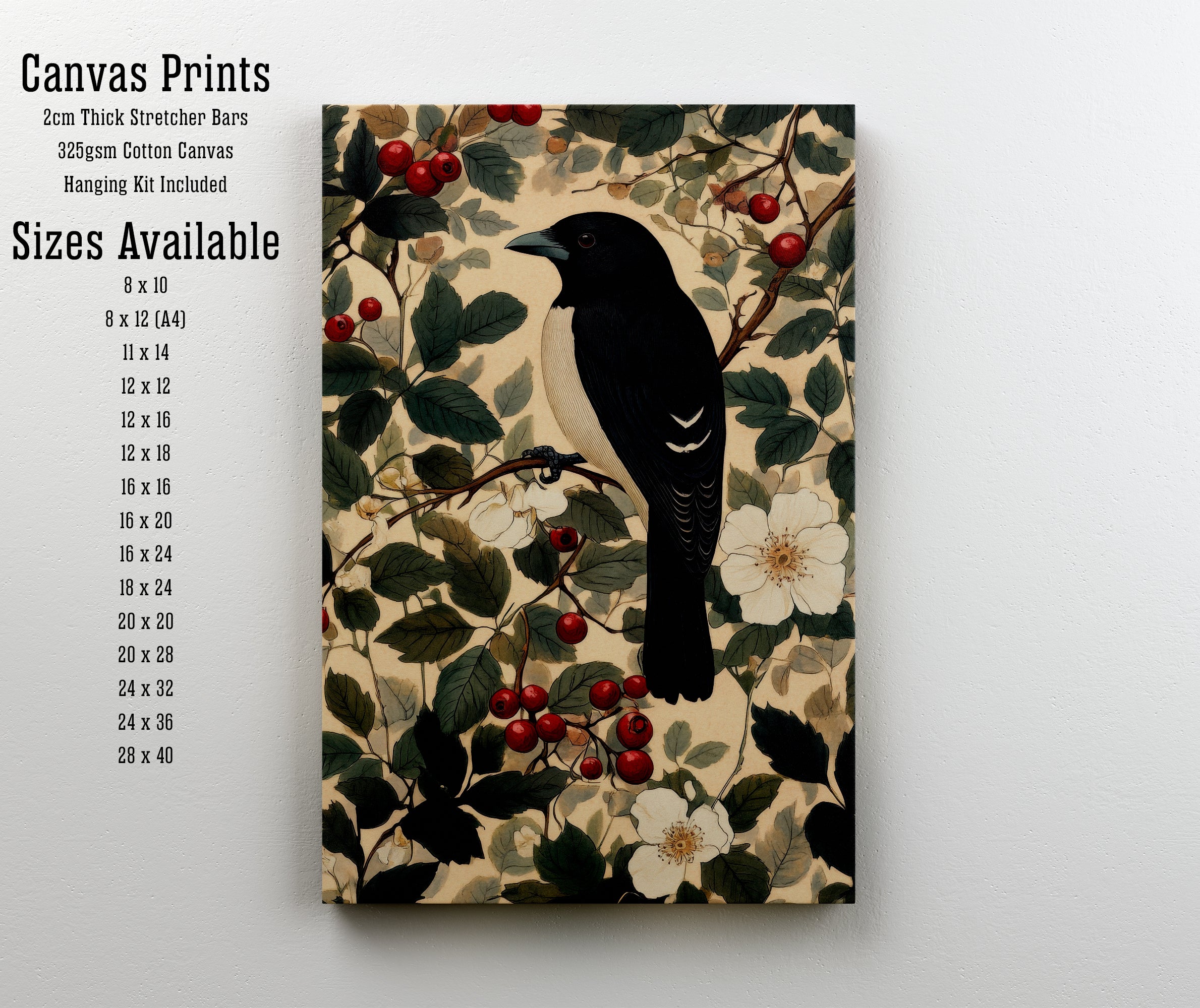 Black Crow Berry Botanical Art Print