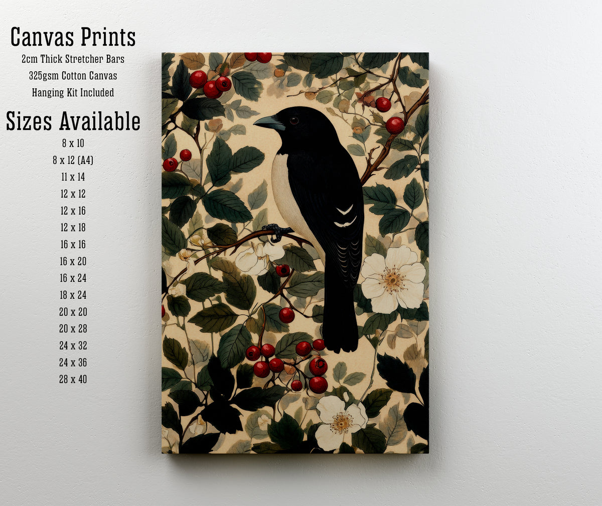 Black Crow Berry Botanical Art Print