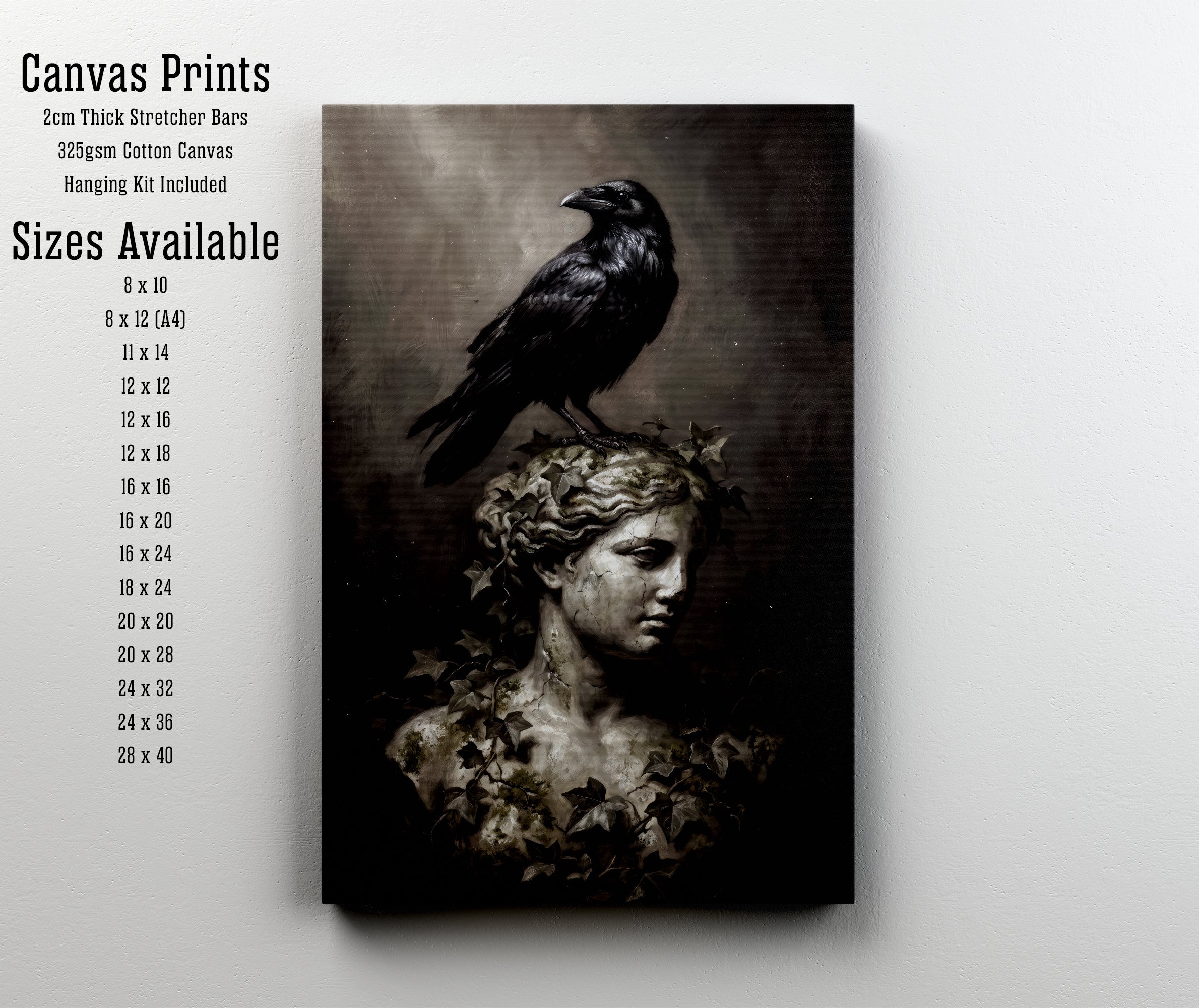 Raven and Classical Bust Art Print