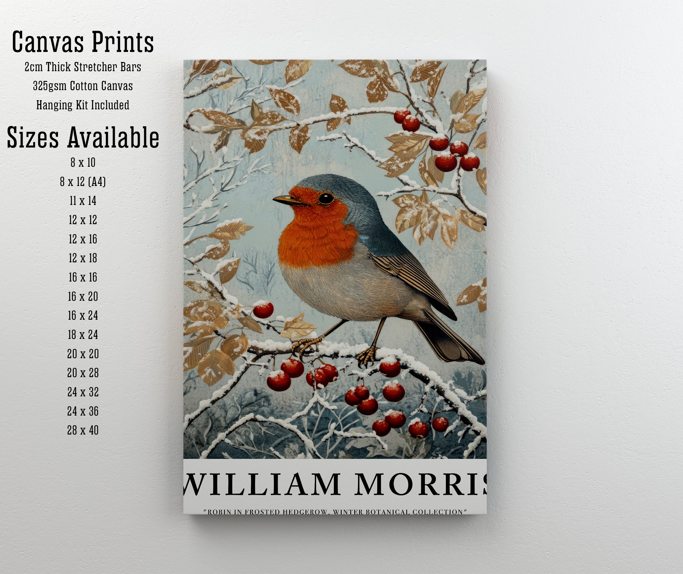 William Morris Inspired Robin Art Print