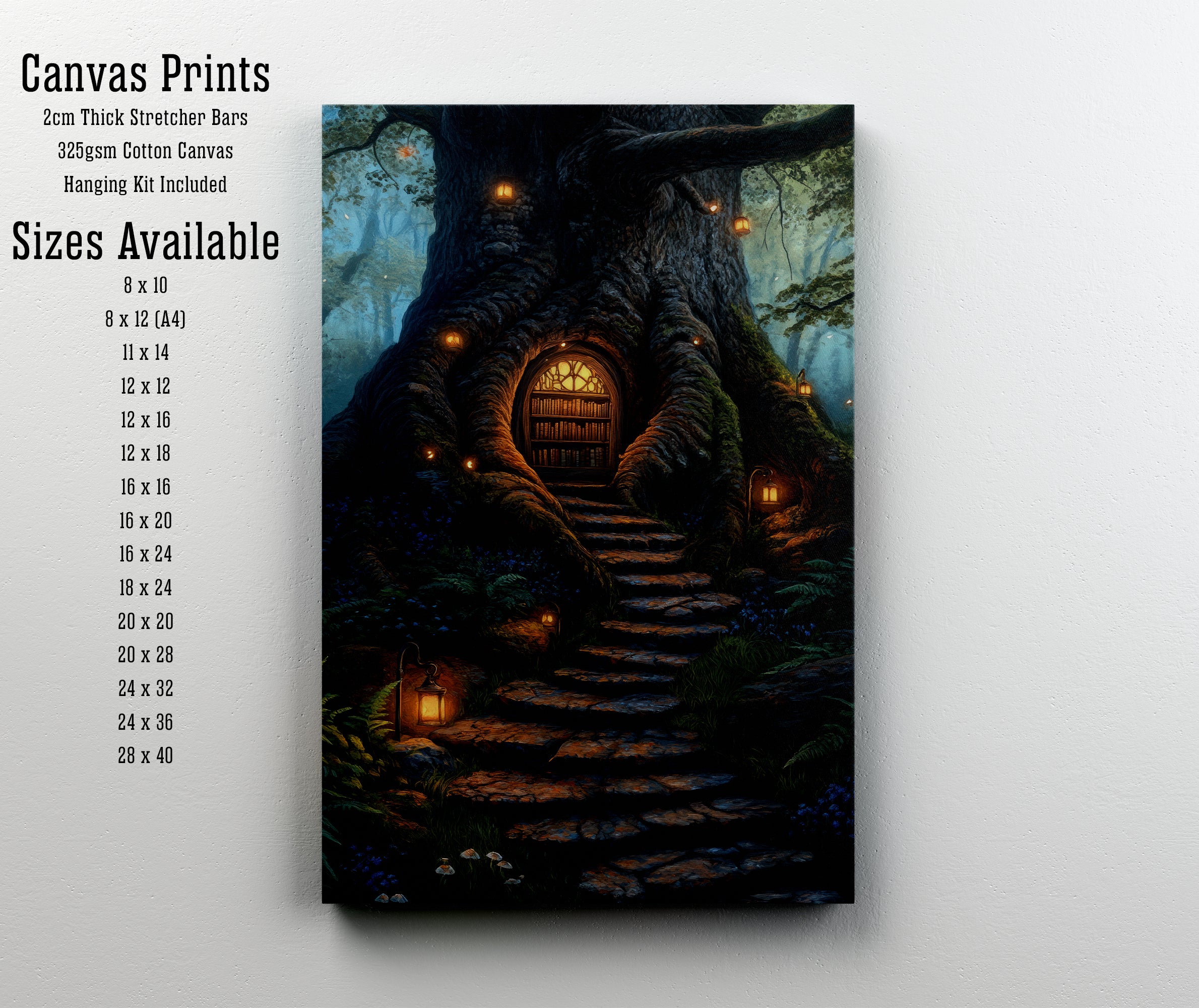 Enchanted Tree Library Art Print