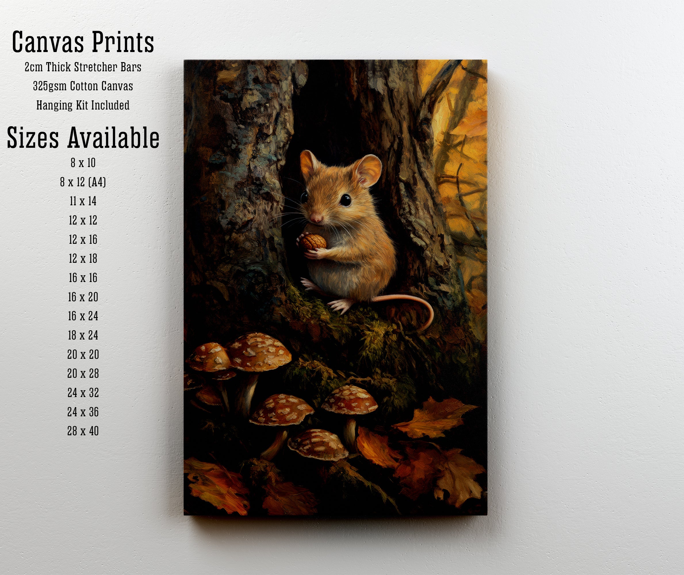 Woodland Mouse Acorn Art Print