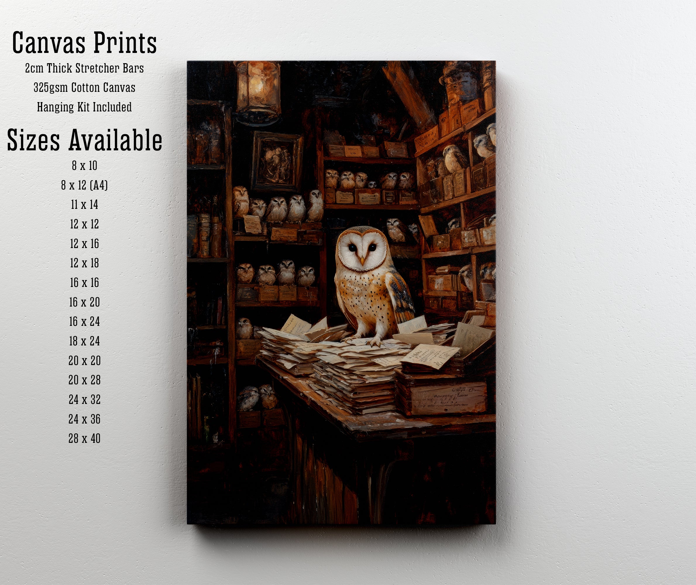 Barn Owl Library Art Print