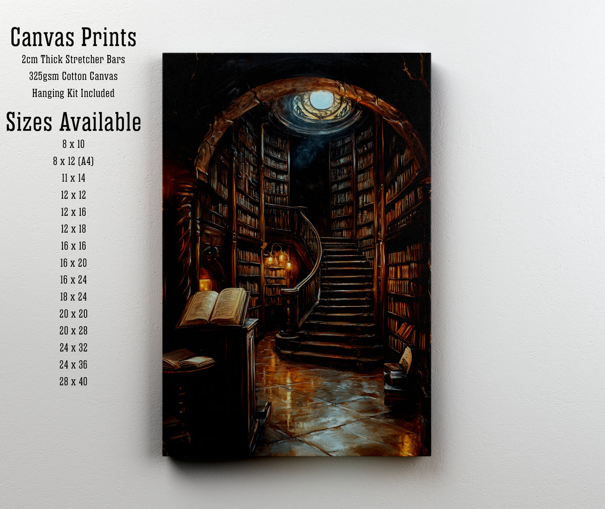 Gothic Underground Library Art Print