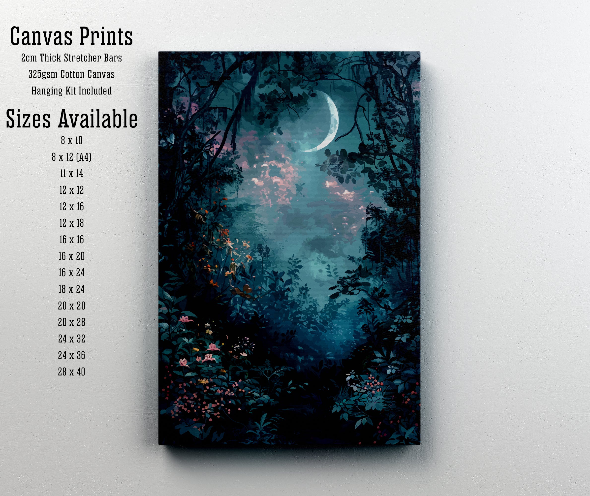 Moonlit Woodland Art Print