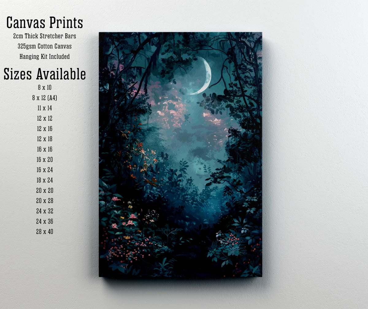 Moonlit Woodland Art Print