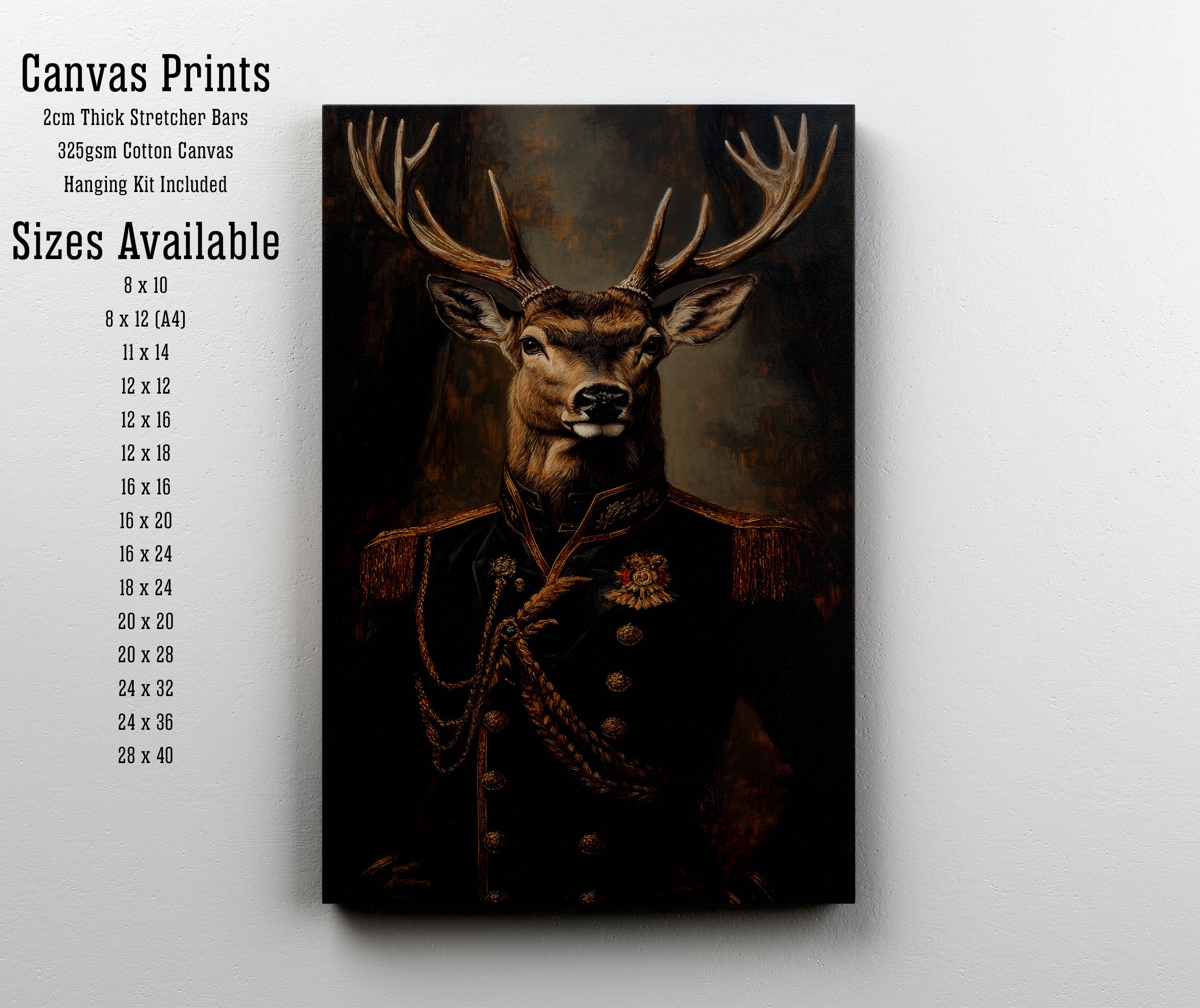 Stag Military Portrait Art Print