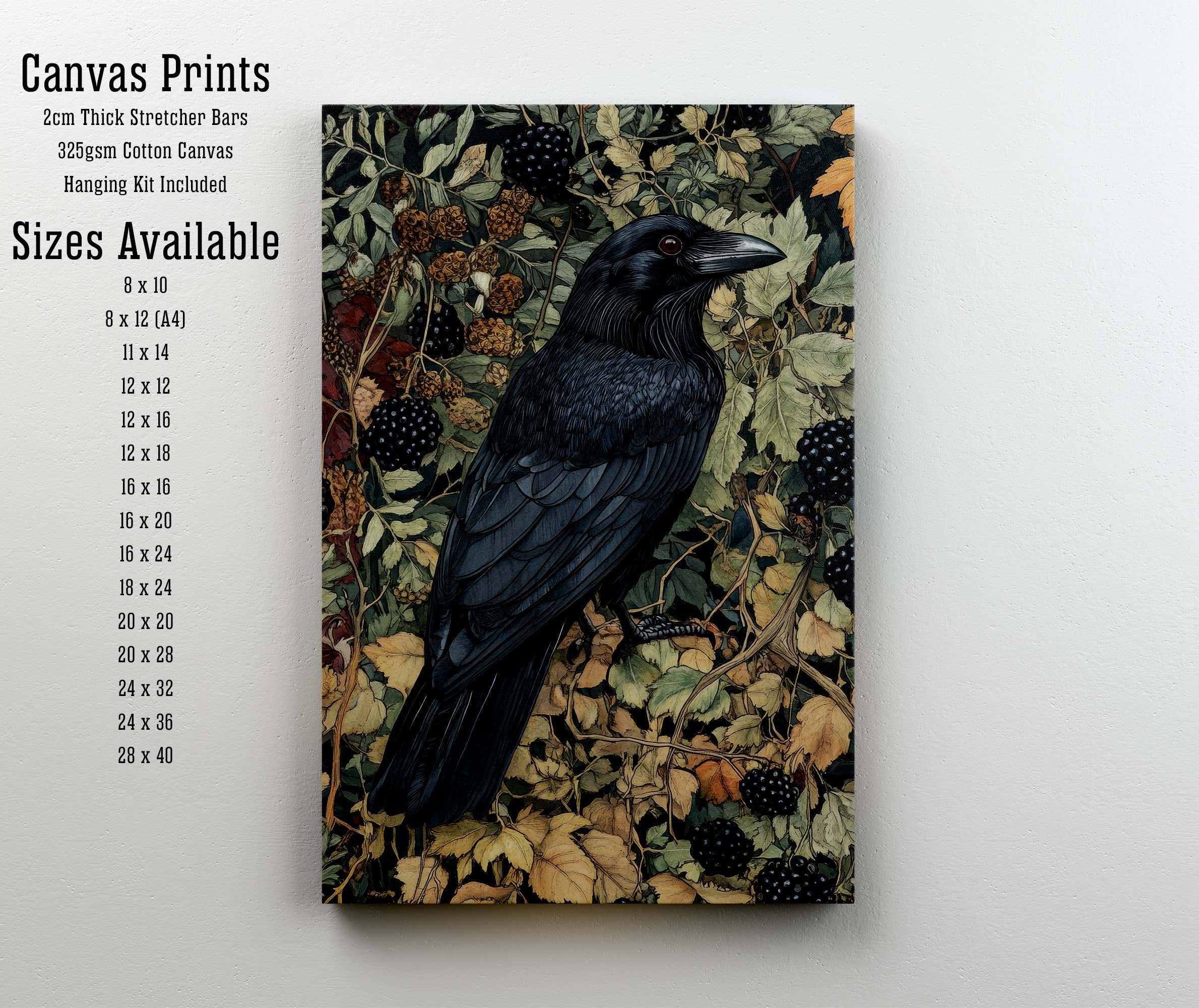 Crow Blackberry Botanical Art Print