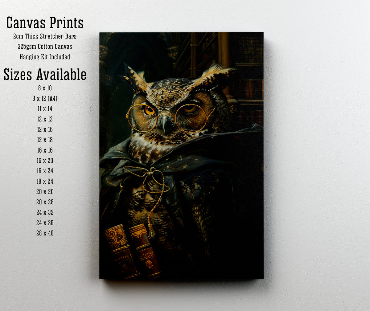 Wizard Owl Dark Academia Art Print