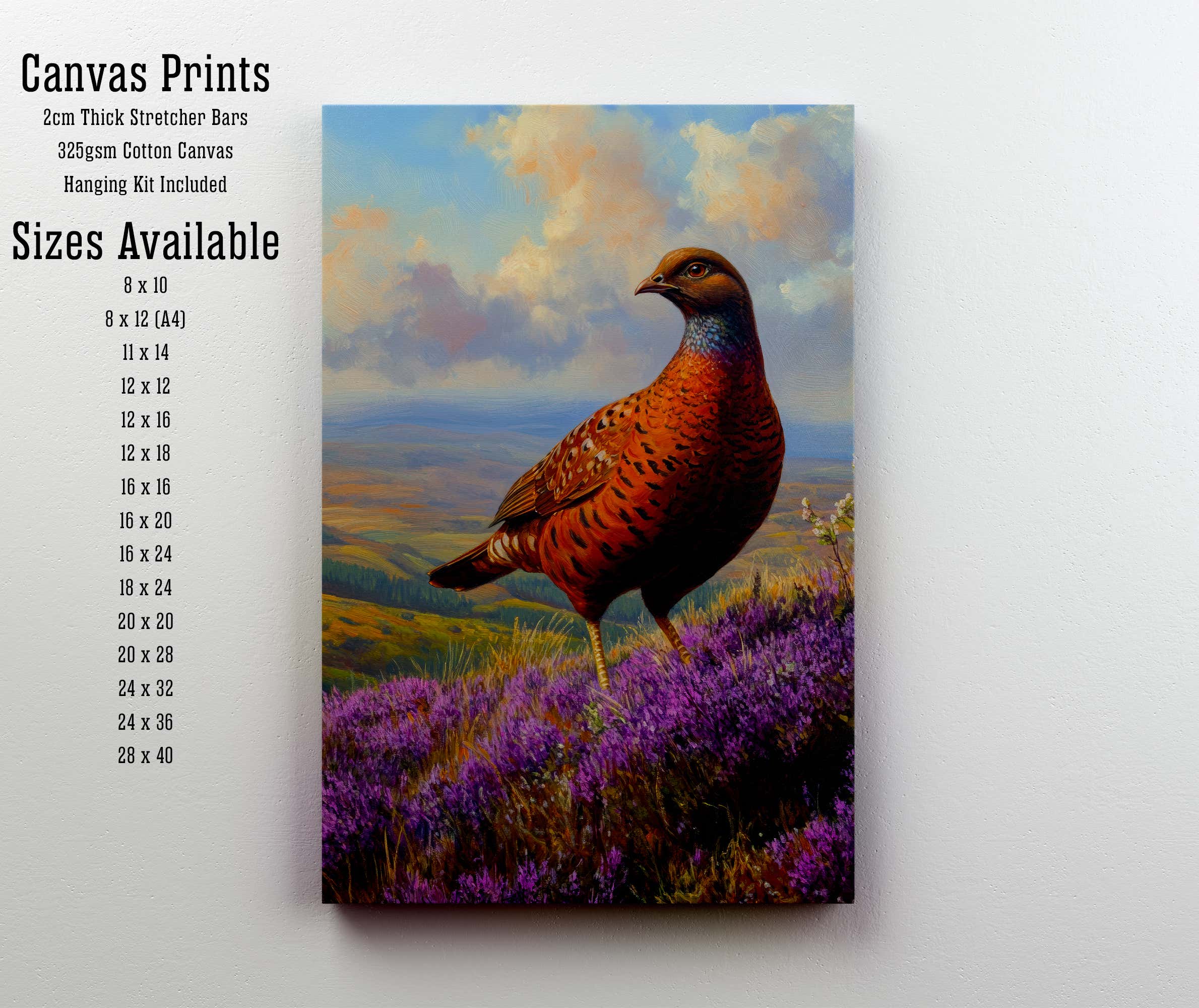 Pheasant Heather Landscape Art Print