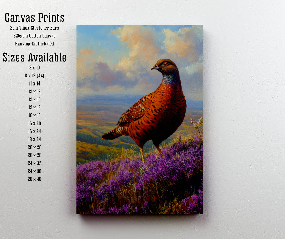 Pheasant Heather Landscape Art Print