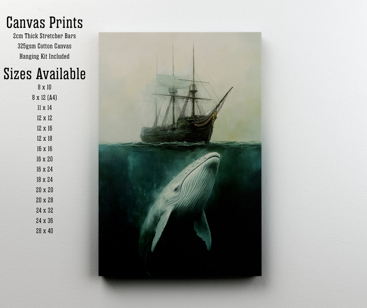 Whale and Sailing Ship Art Print
