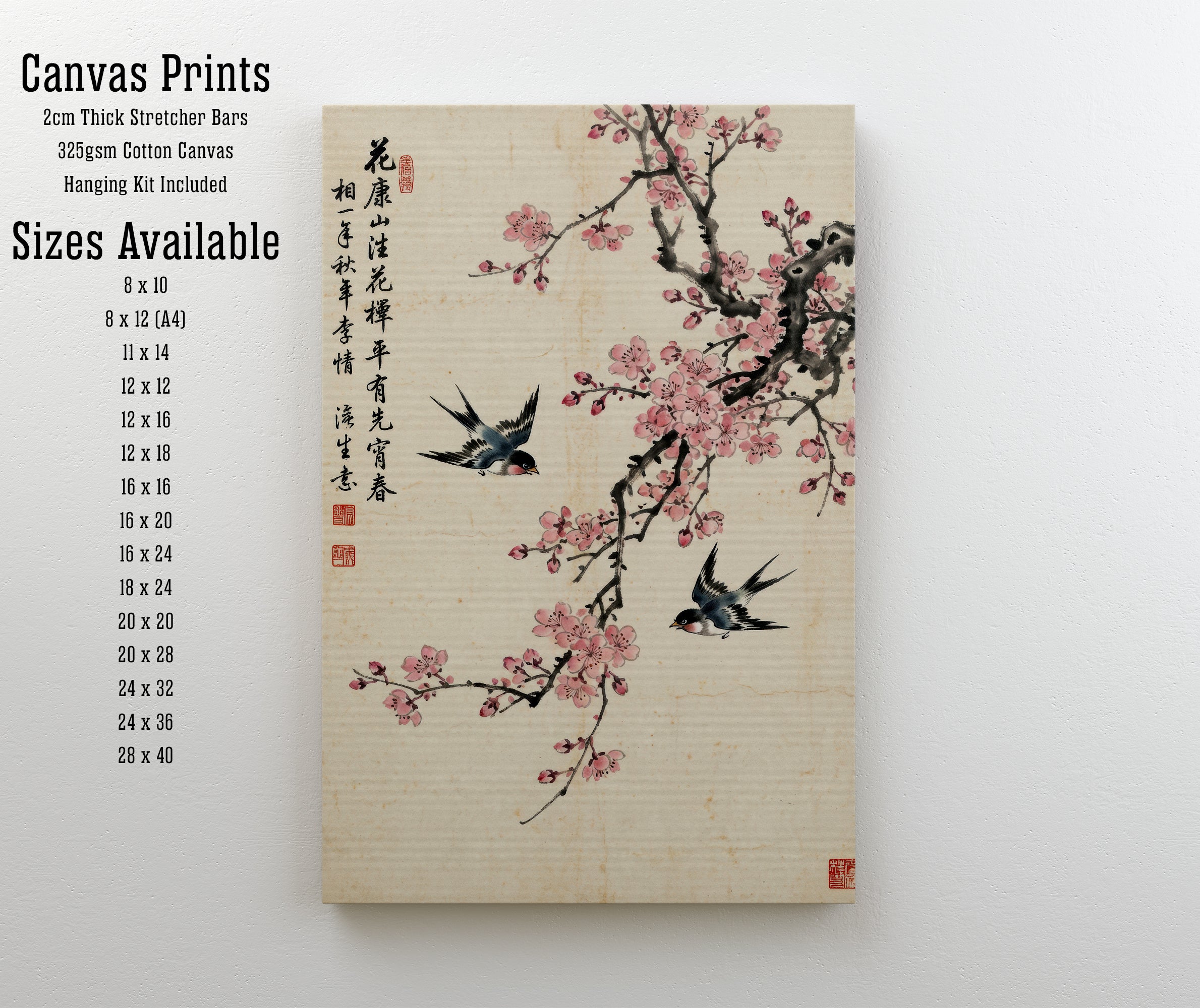 Swallows and Plum Blossom Art Print