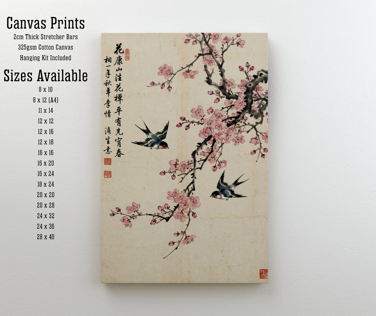 Swallows and Plum Blossom Art Print