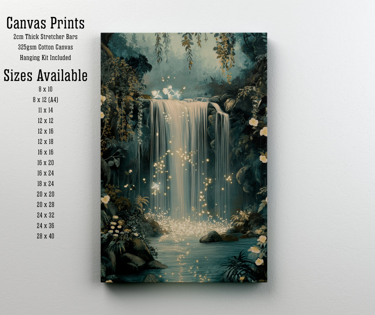 Enchanted Forest Waterfall Art Print